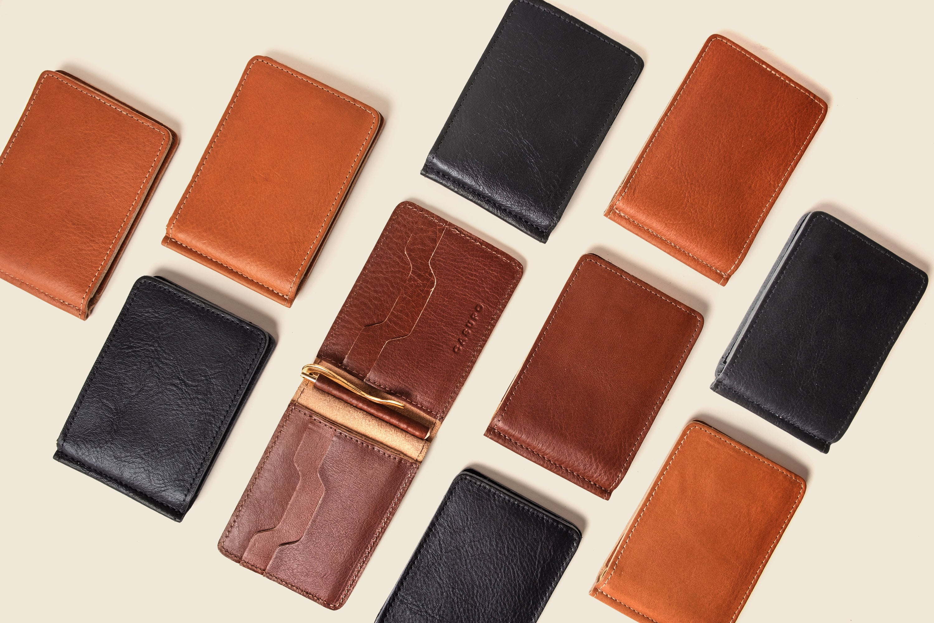 Slim Leather Money Clip Wallets – Made in USA