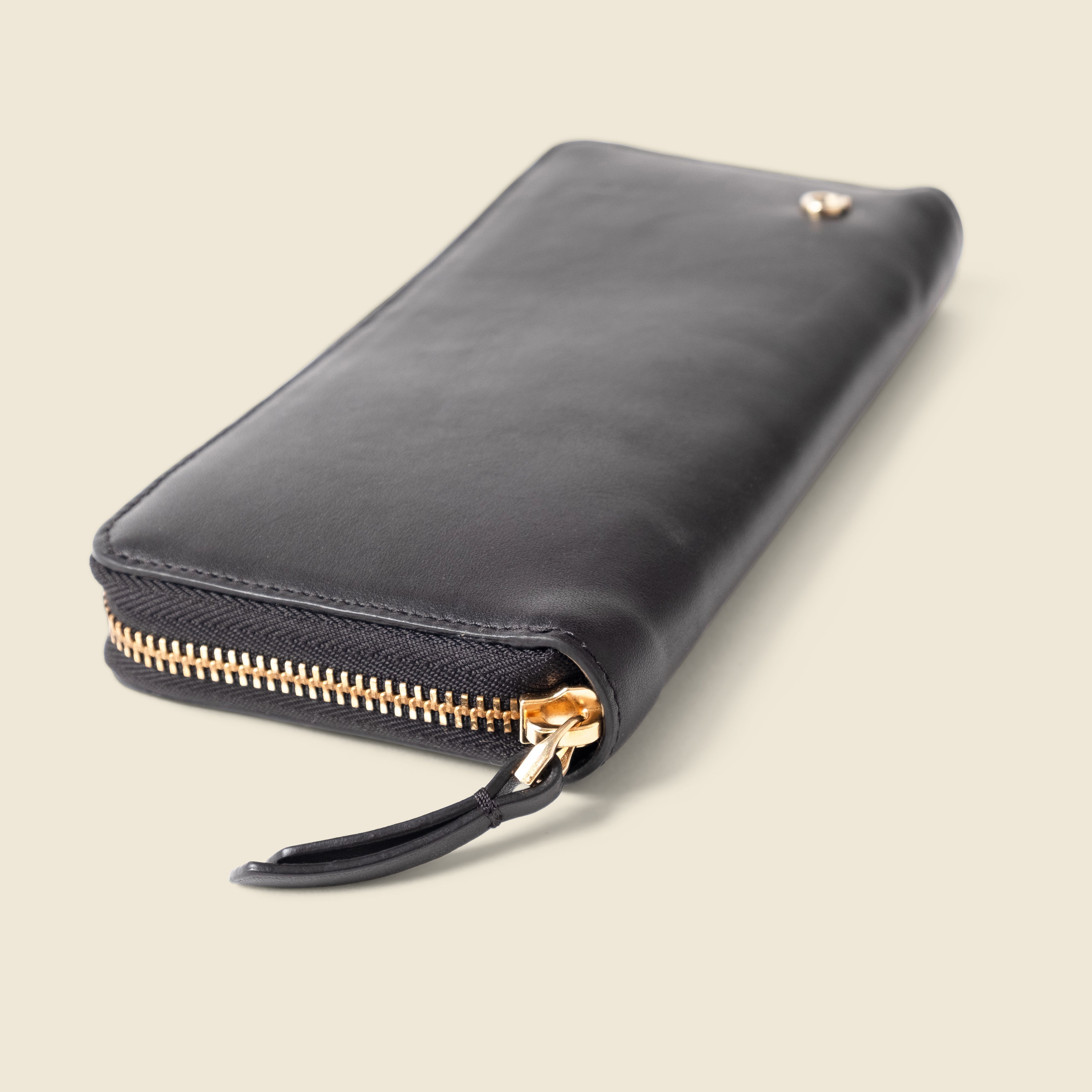 black long leather wallet for women - corporate gifts and private label