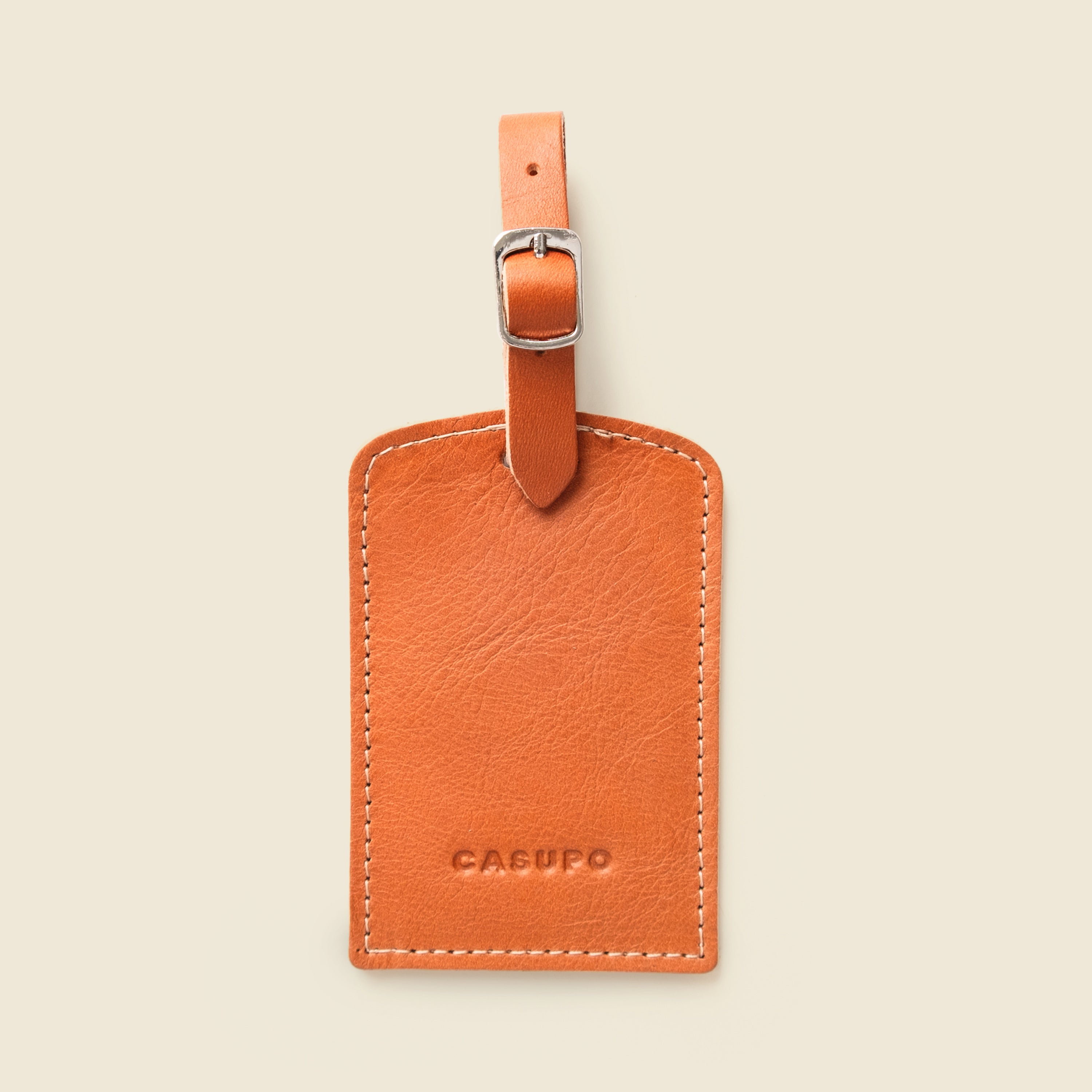 Leather Luggage Tag - Natural
