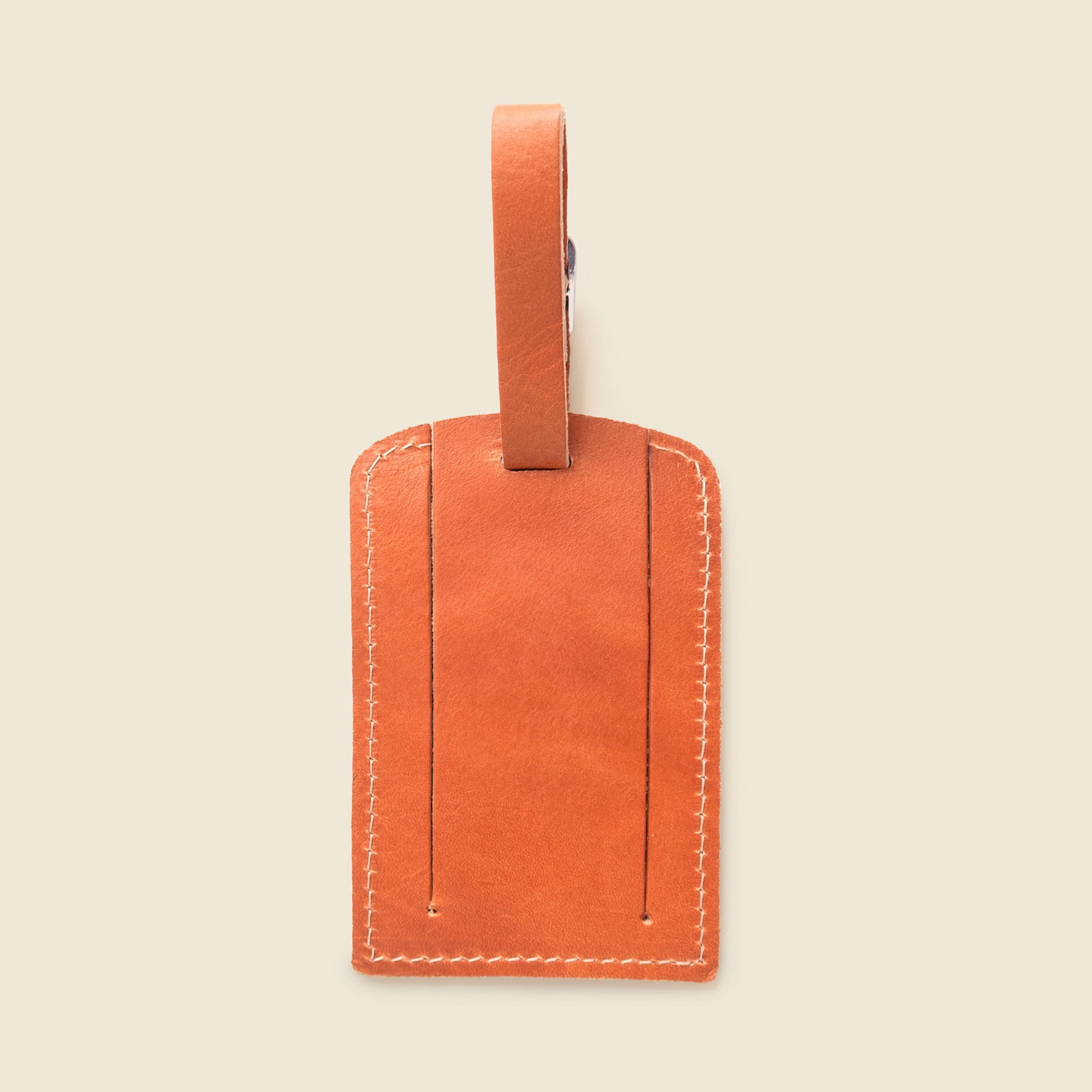 Leather Luggage Tag - Natural