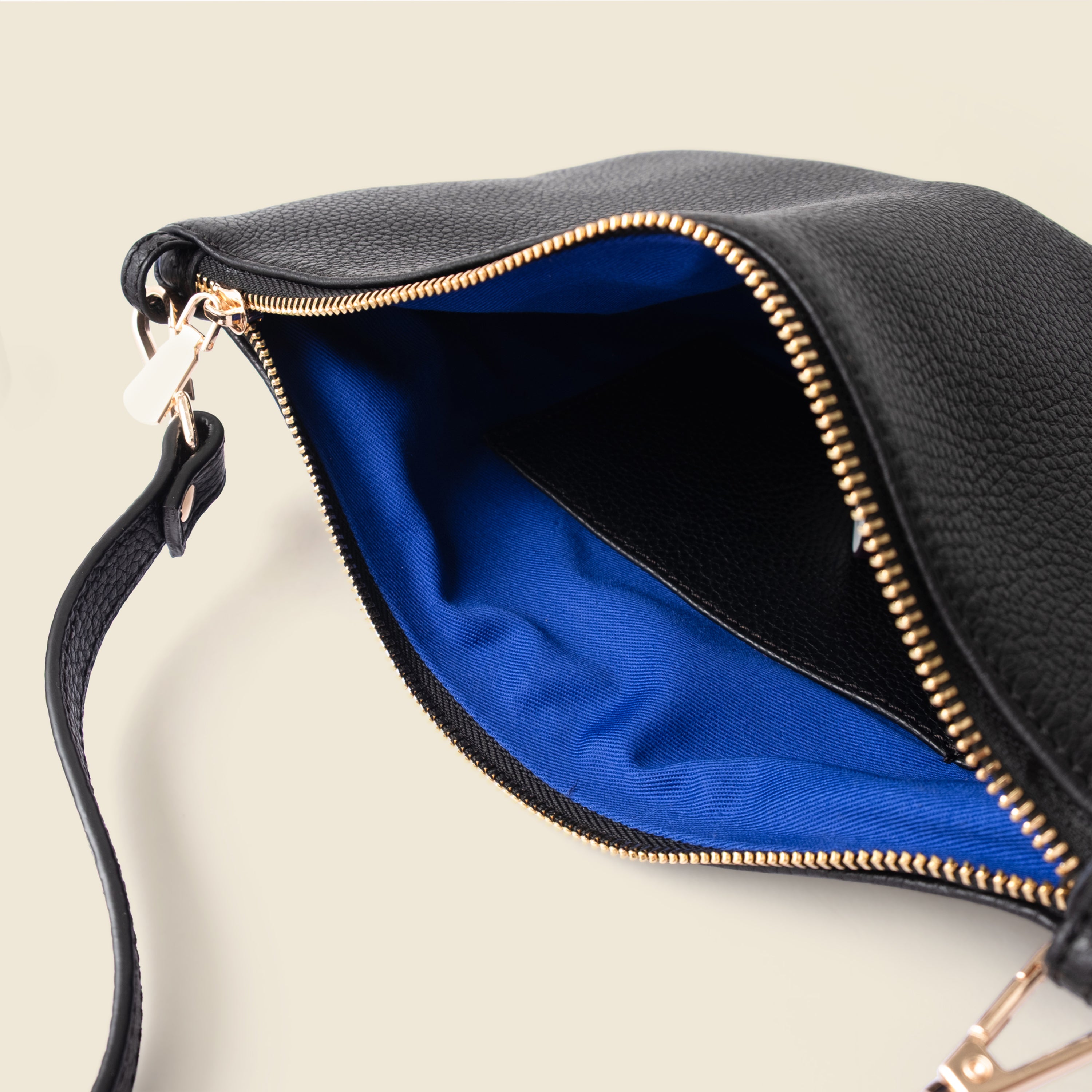 Leather Crossbody Bag - Black