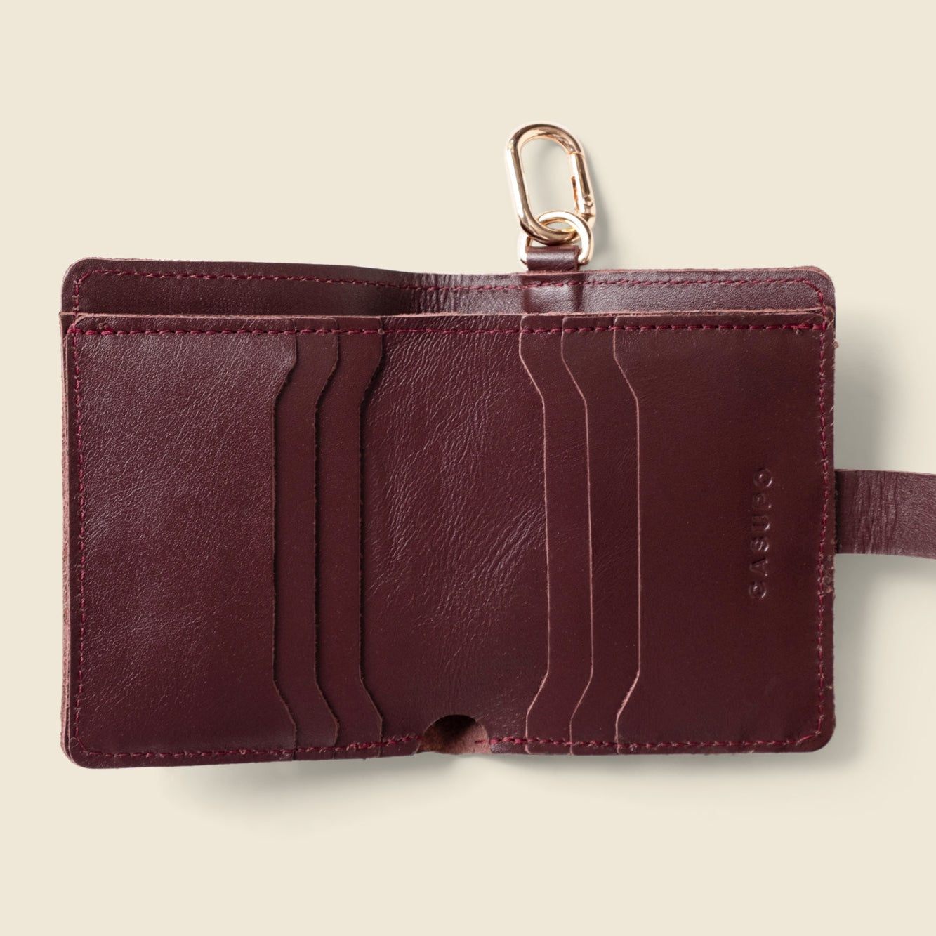 Wallet with Snap and Key Ring - Bugundy