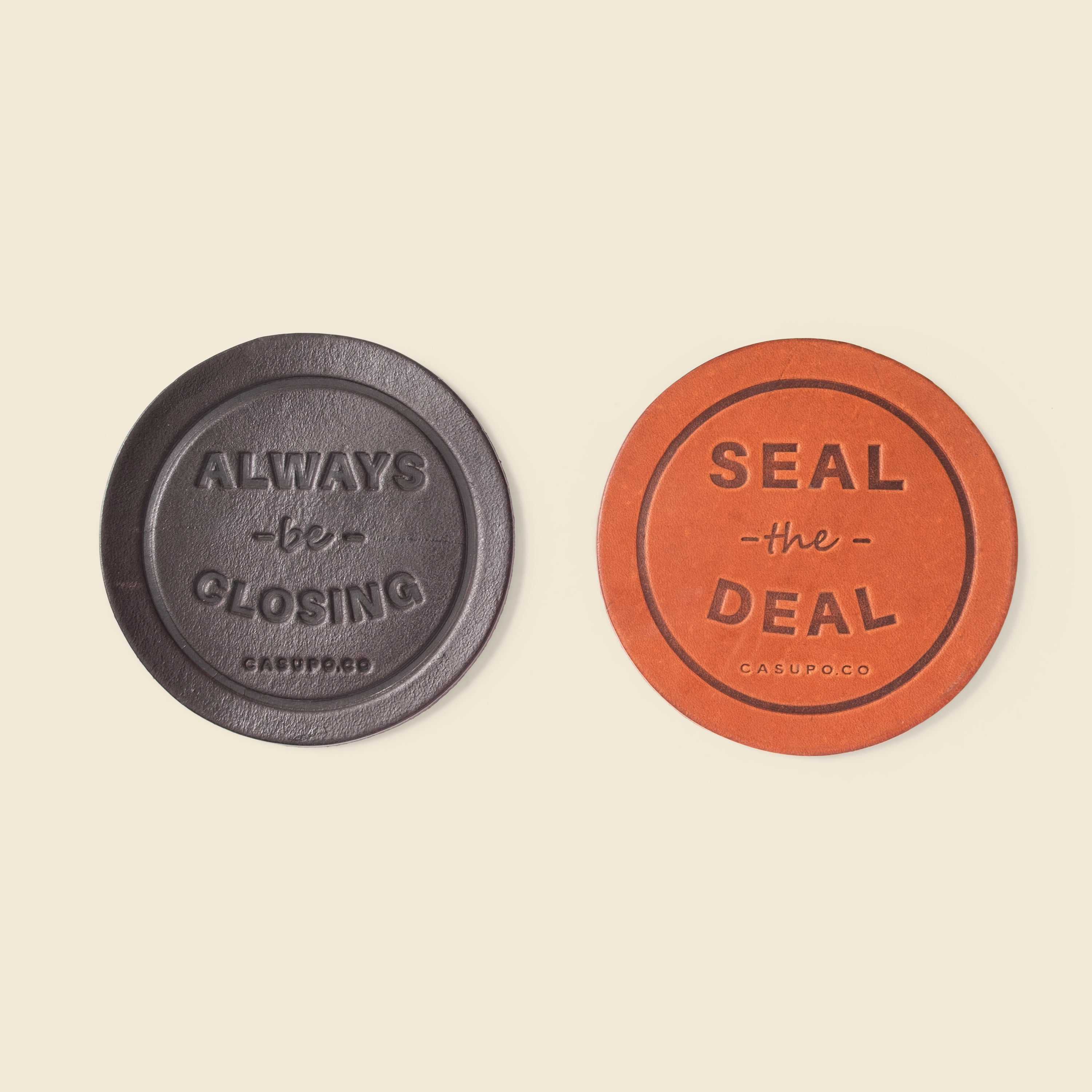 Premium Leather Coasters | Custom Corporate Gift - 100 Unit Minimum