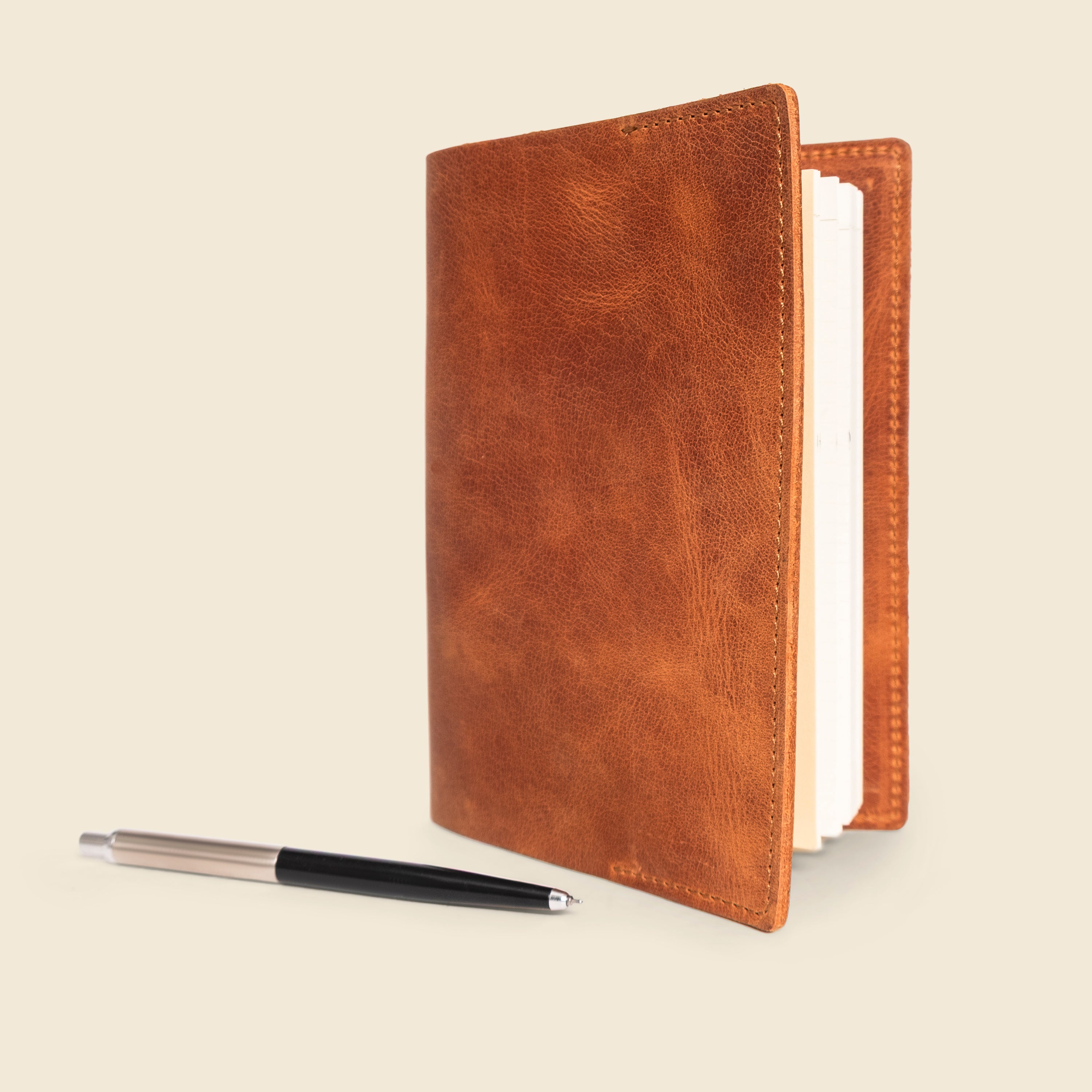 Premium Full Grain Leather Notebook Cover | Refillable B6 | Custom Corporate Gift - 100 Minimum order