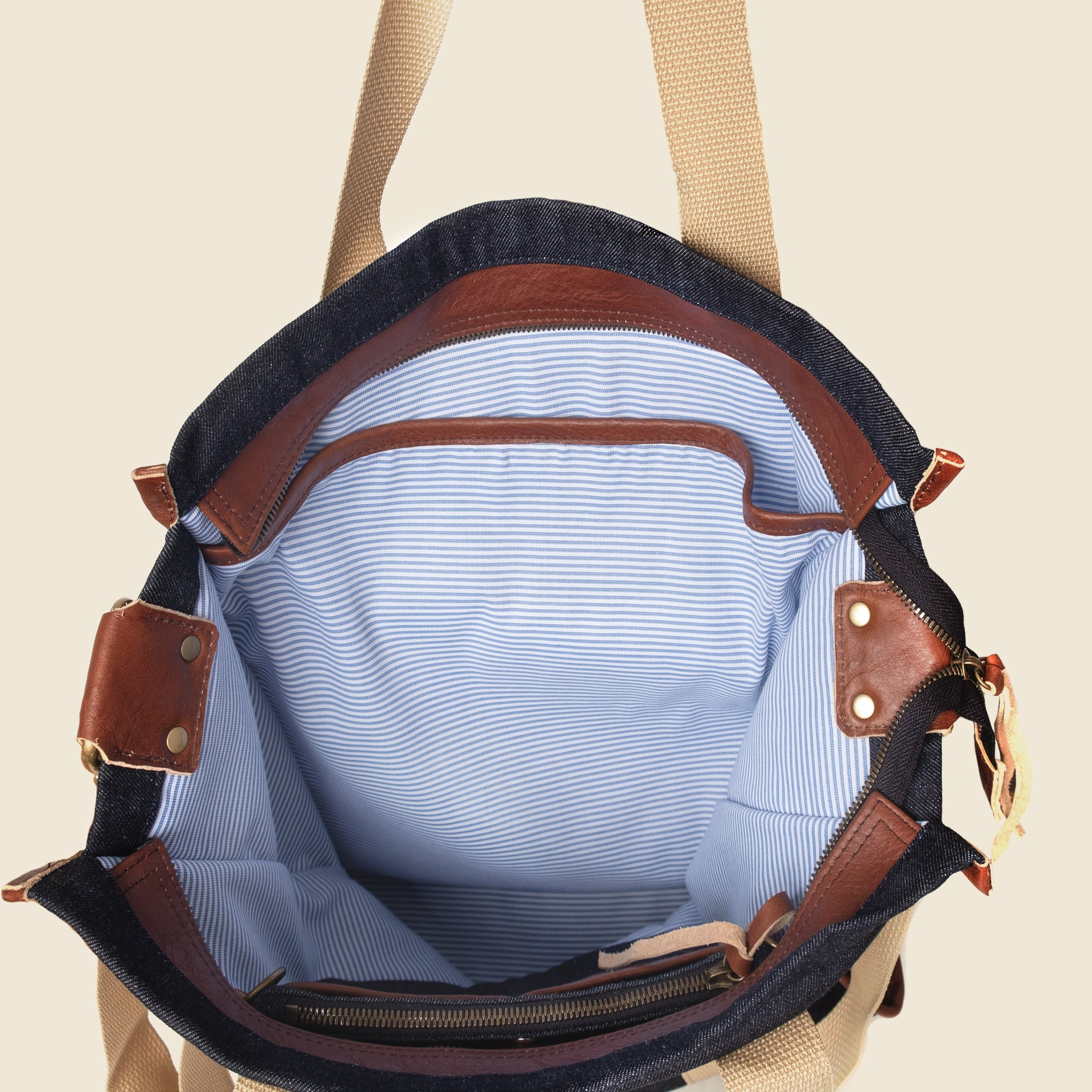 Tote bag with Small Crossbody bag - Denim