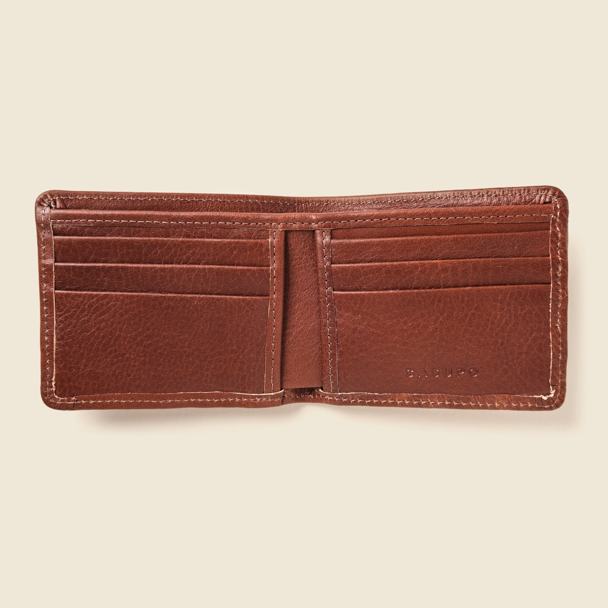 Chocolate Large Billfold Wallet with RFID protection side view - Casupo