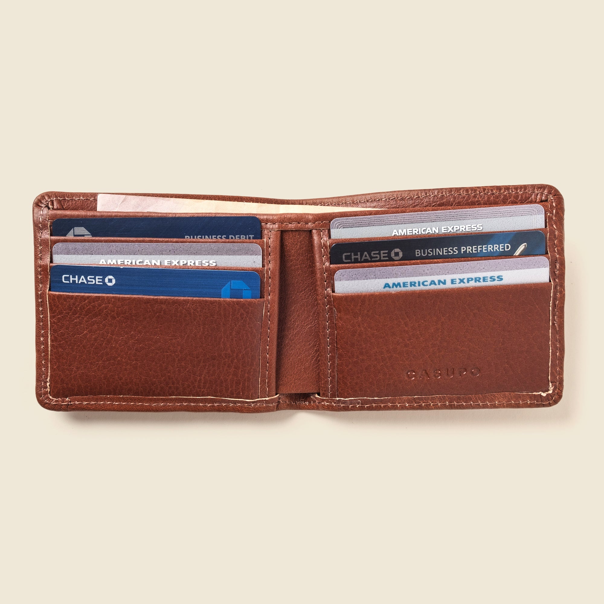 Chocolate Large Billfold Wallet with RFID protection back view - Casupo