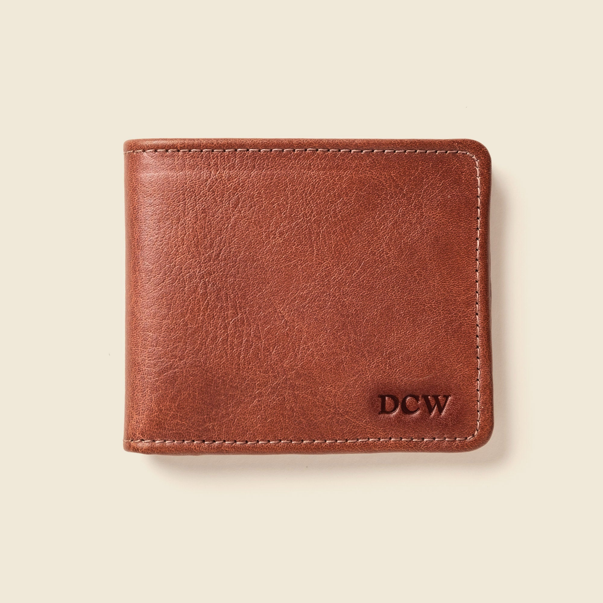 Chocolate Large Billfold Wallet with RFID protection monogram detail - Casupo