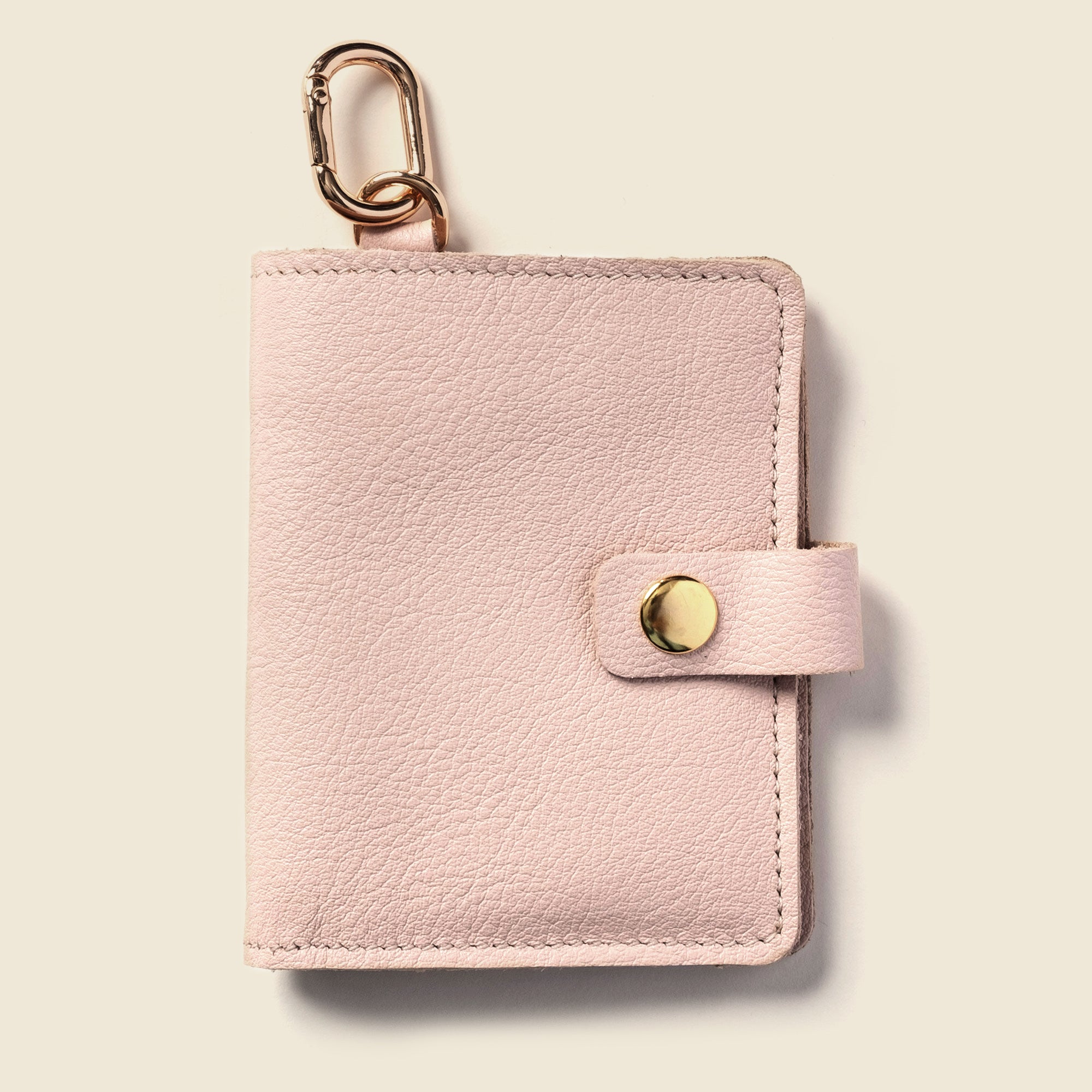 Wallet with Snap and Key Ring - Nude