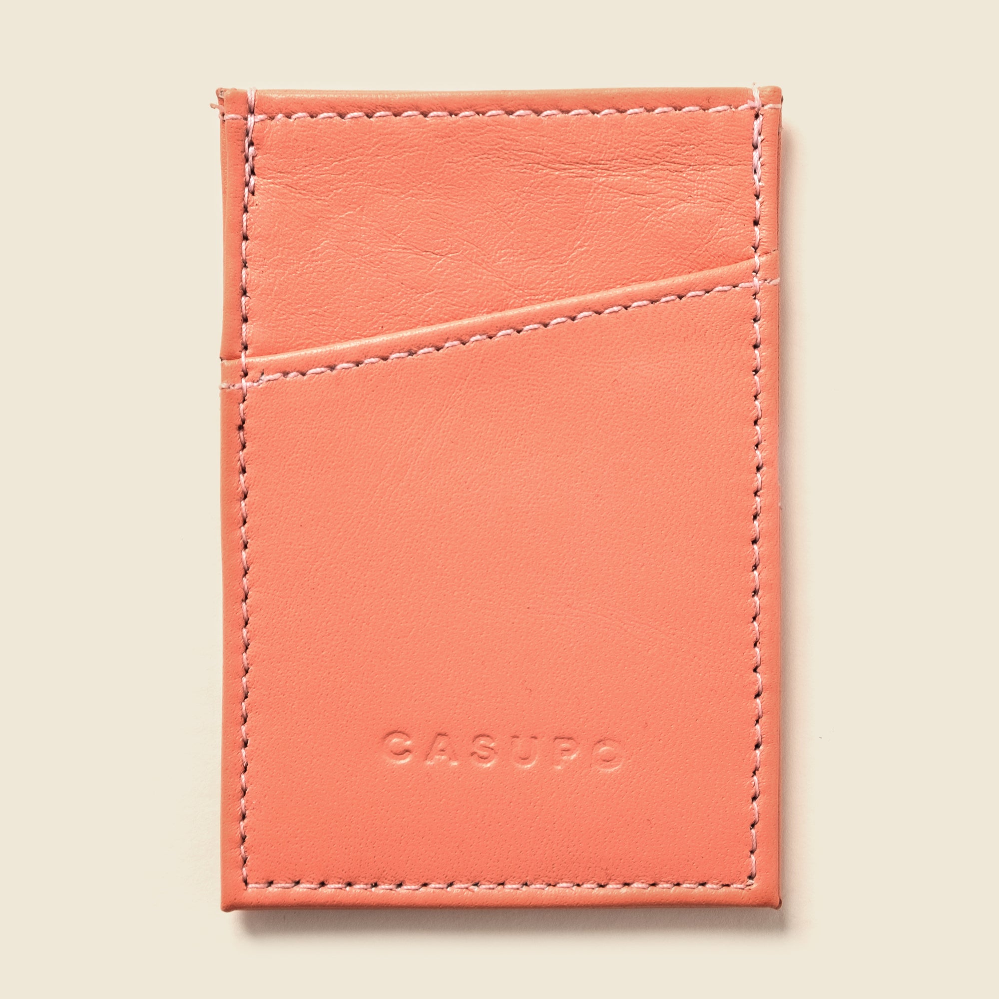 Pastel pink leather minimalist cardholder wallet for cards for men