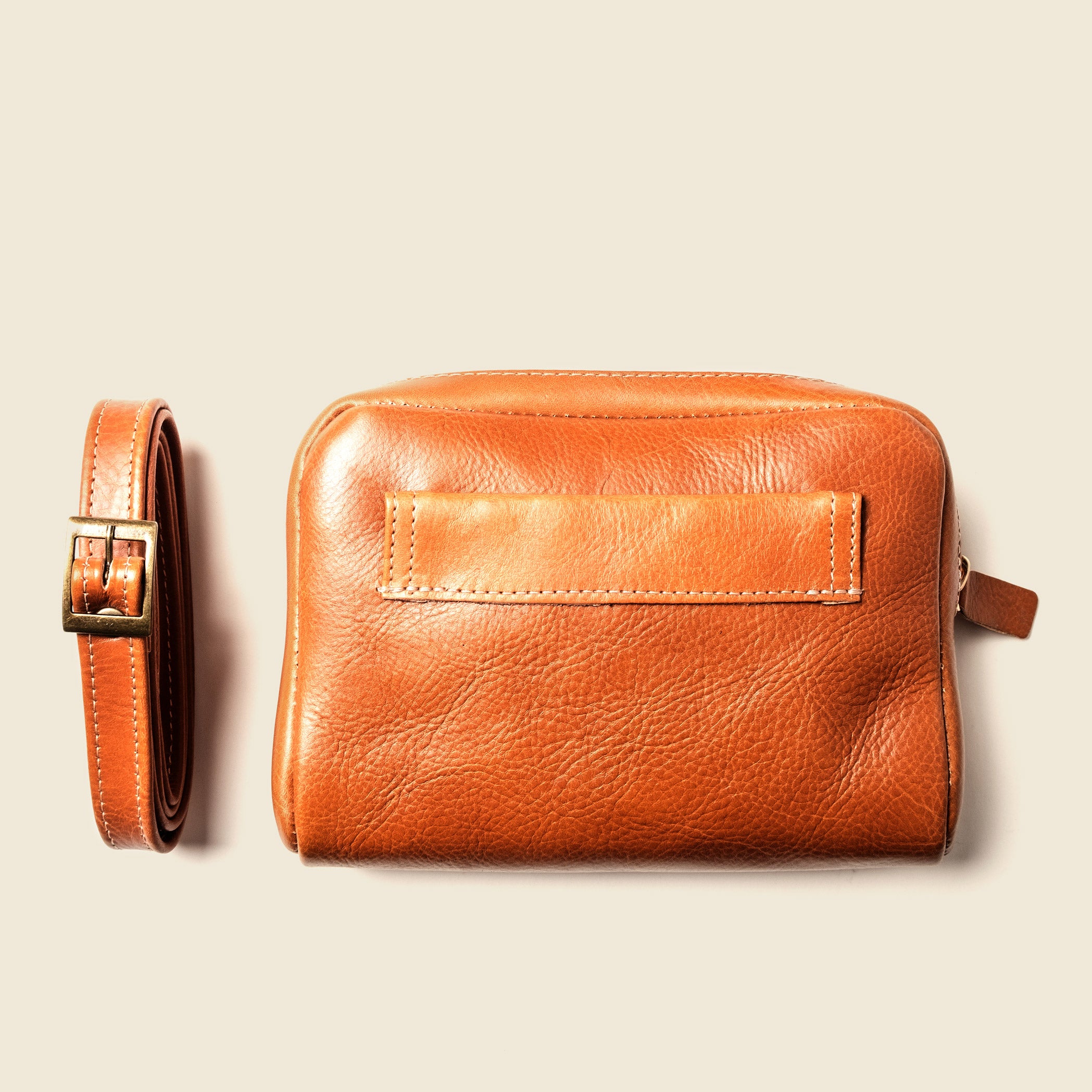 natural leather fanny pack bag