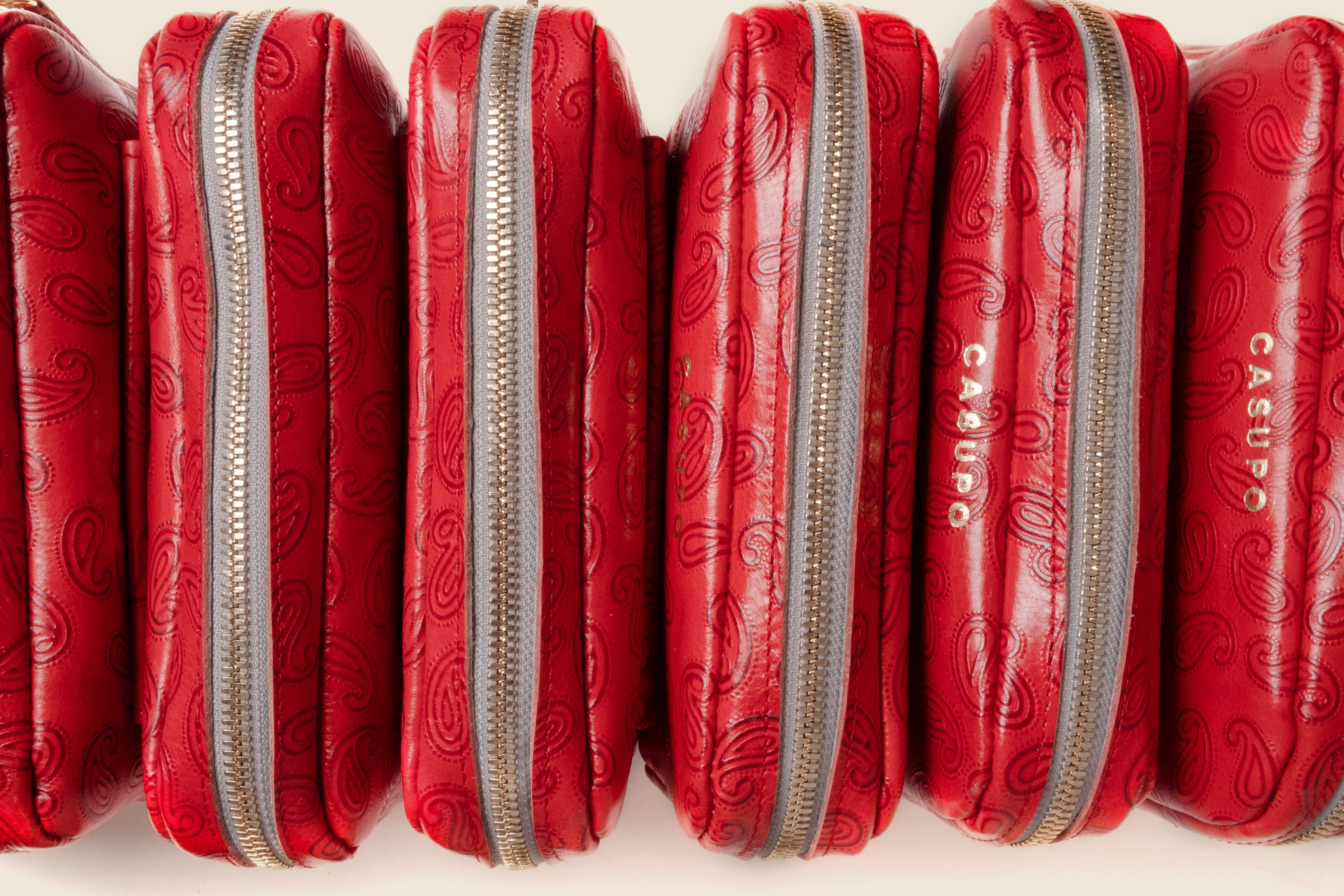 red leather belt bag