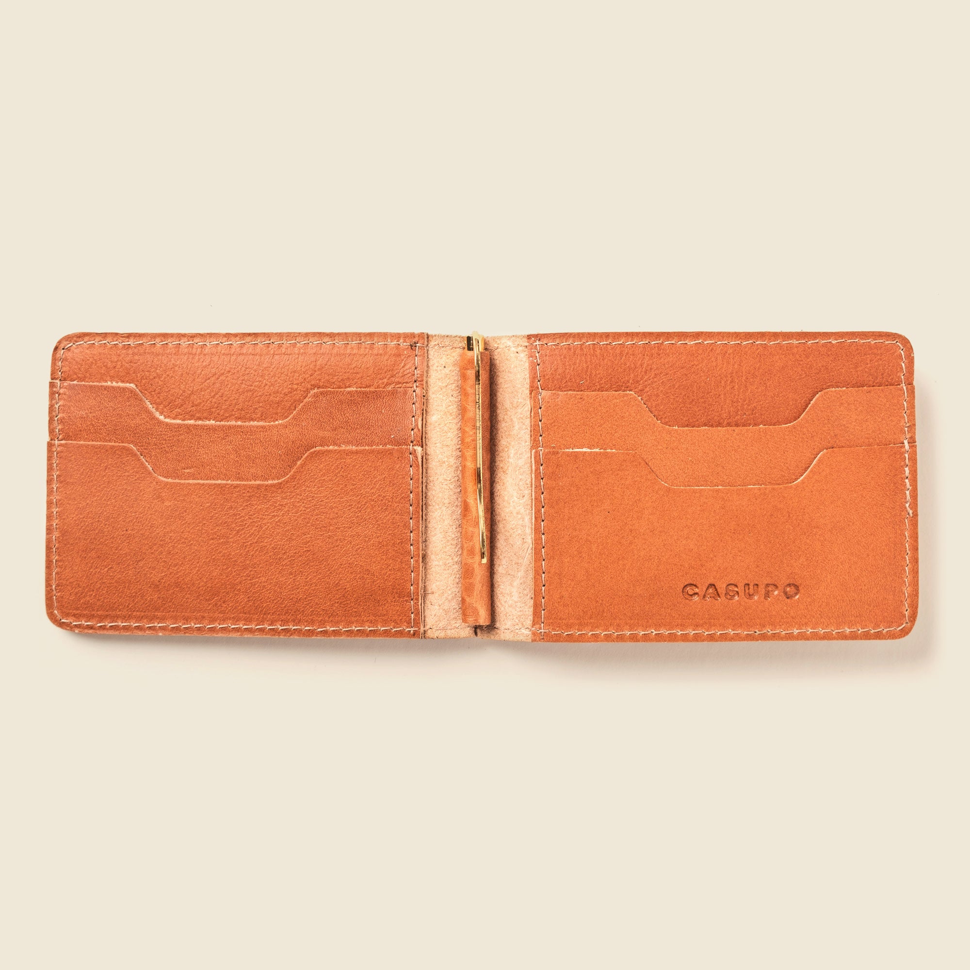 Leather wallet with money clip inside for men – CASUPO