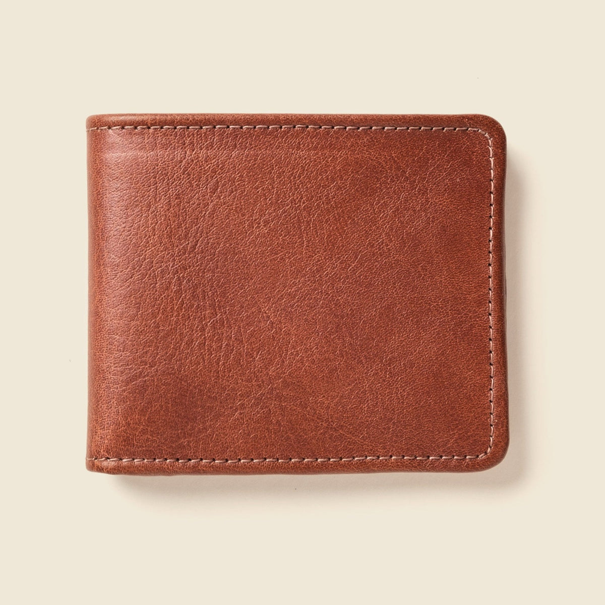 Brown leather large billfold wallet for men