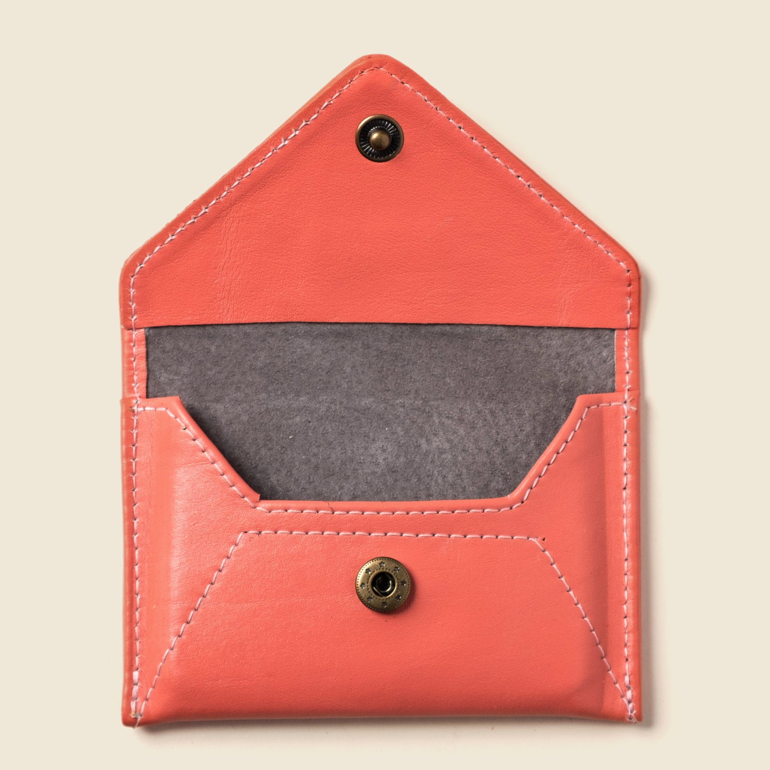 RFID pink leather wallet with snap for cash and cards
