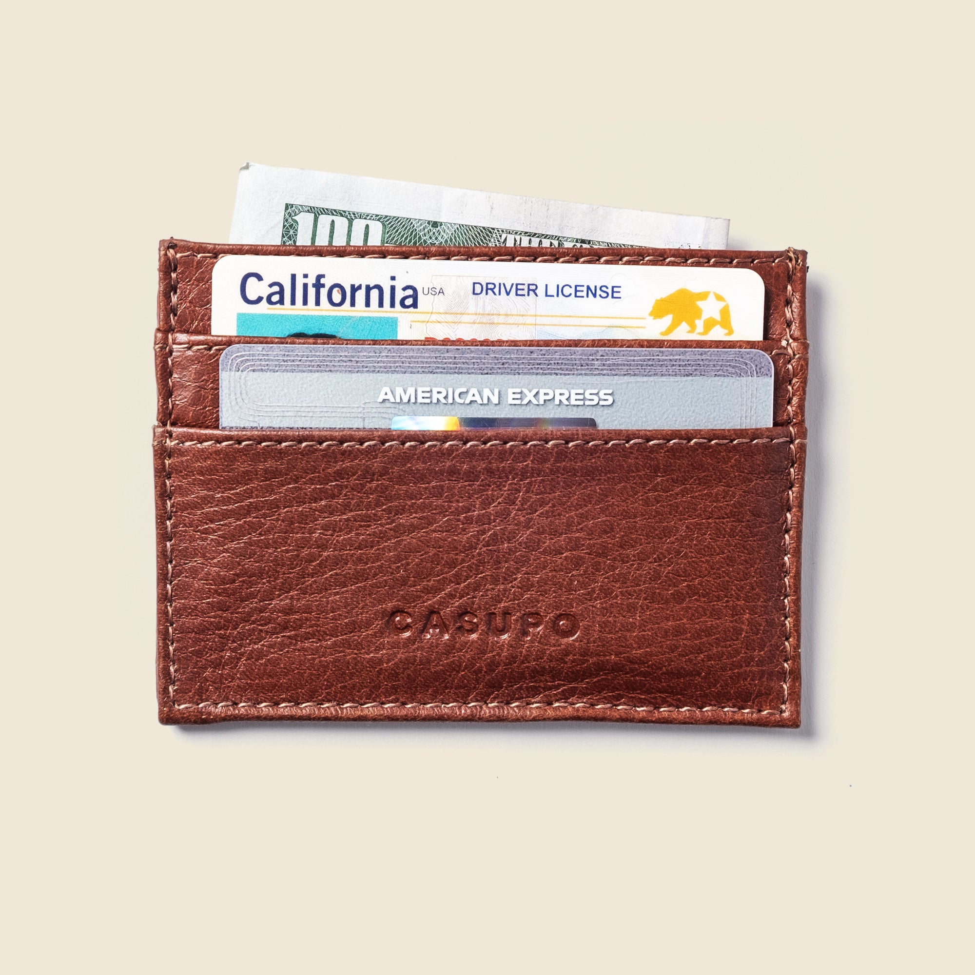 Thin leather wallet for cool guys