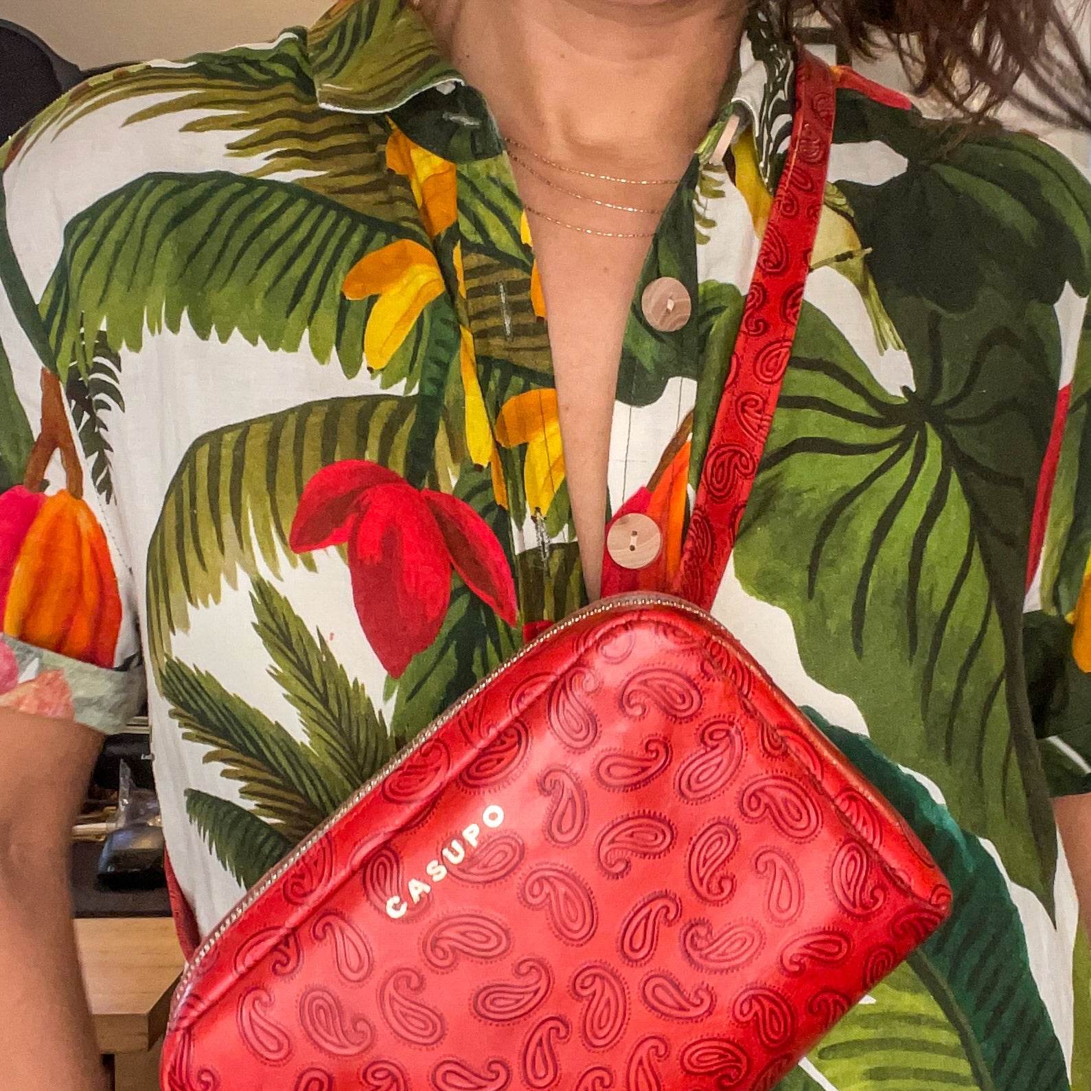 red paisley fanny pack