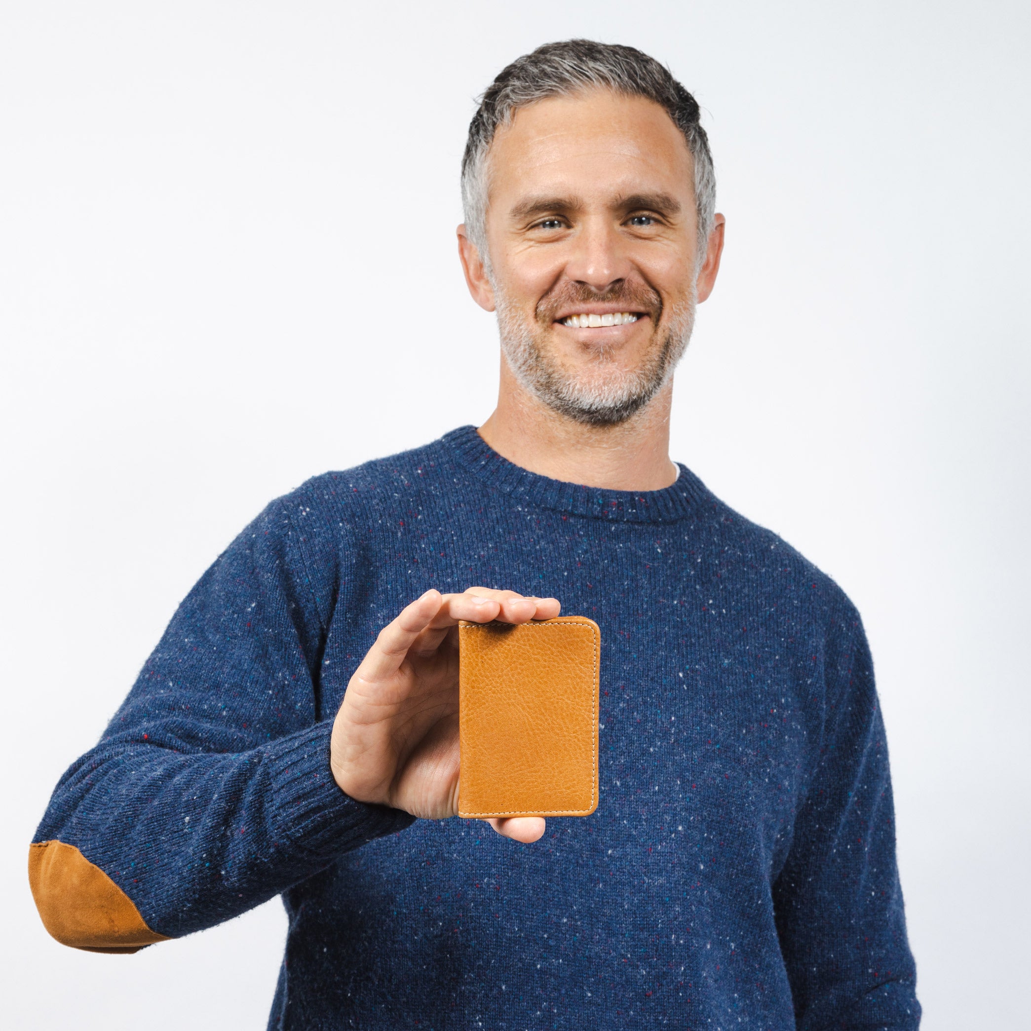 Thin brown wallet for men