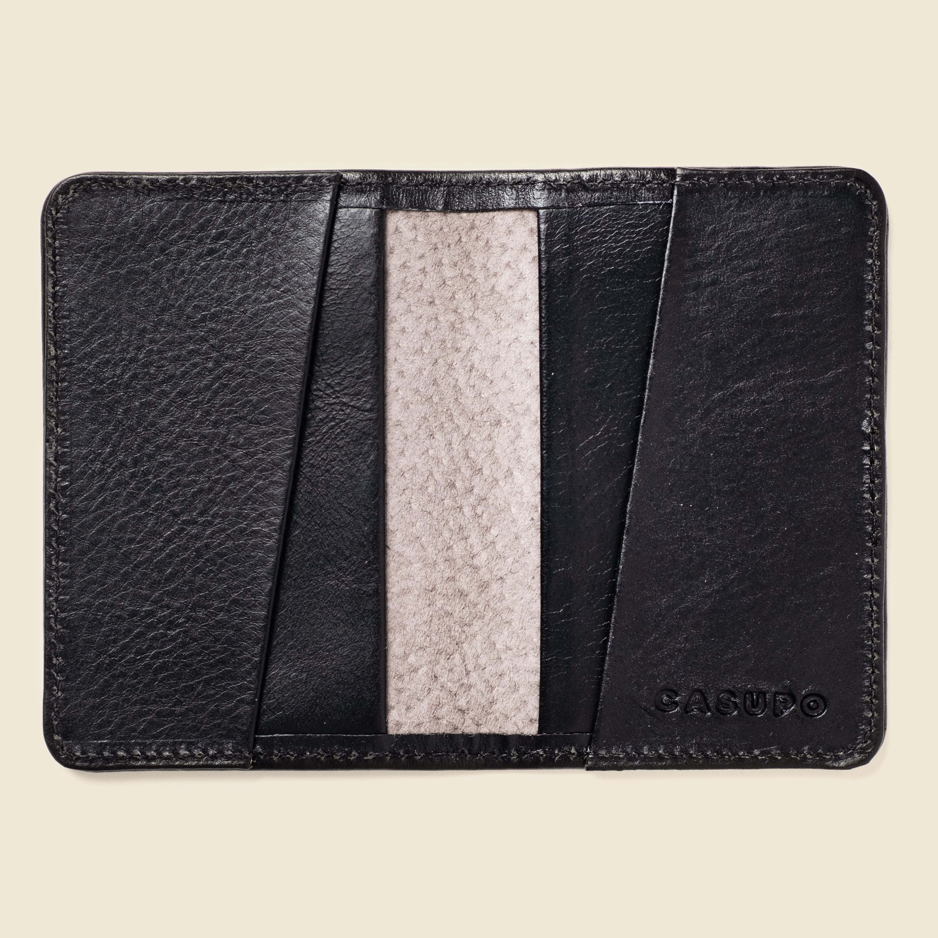 eco friendly black leather bifold