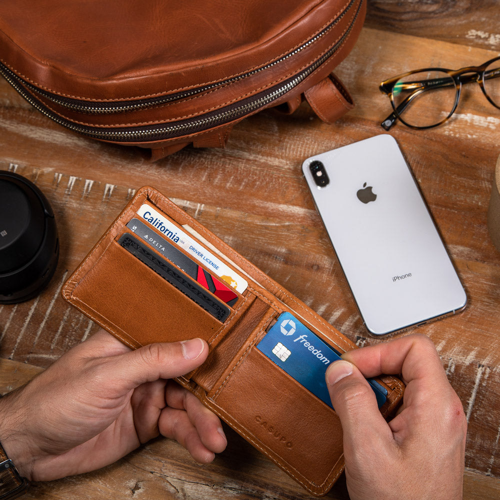 luxury leather wallet made in USA