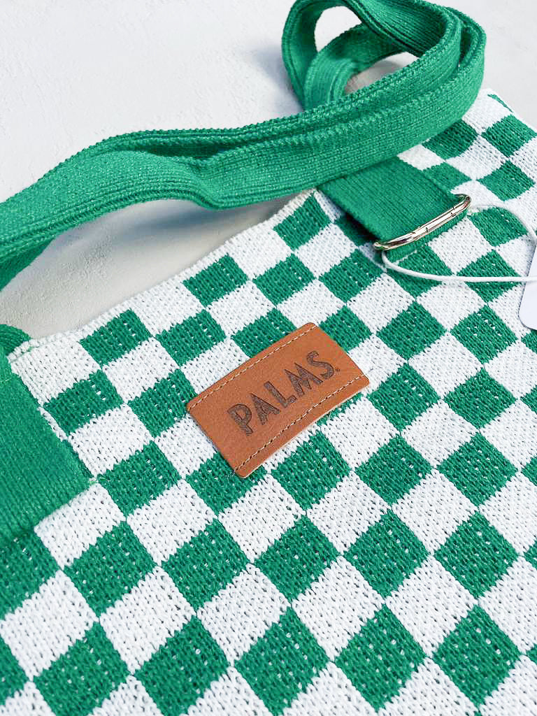 Custom Checkered Tote Bag - Washable Cotton Knit | Corporate Gifts