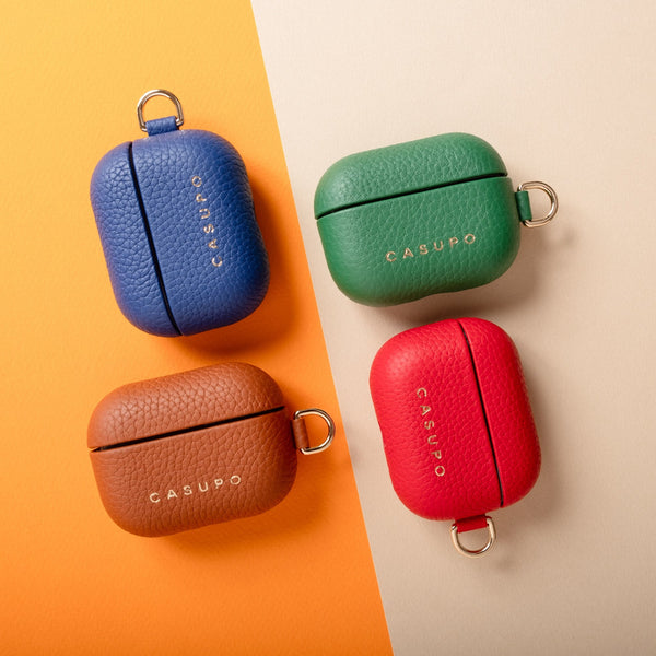 Leather Airpod Case - Cobalt