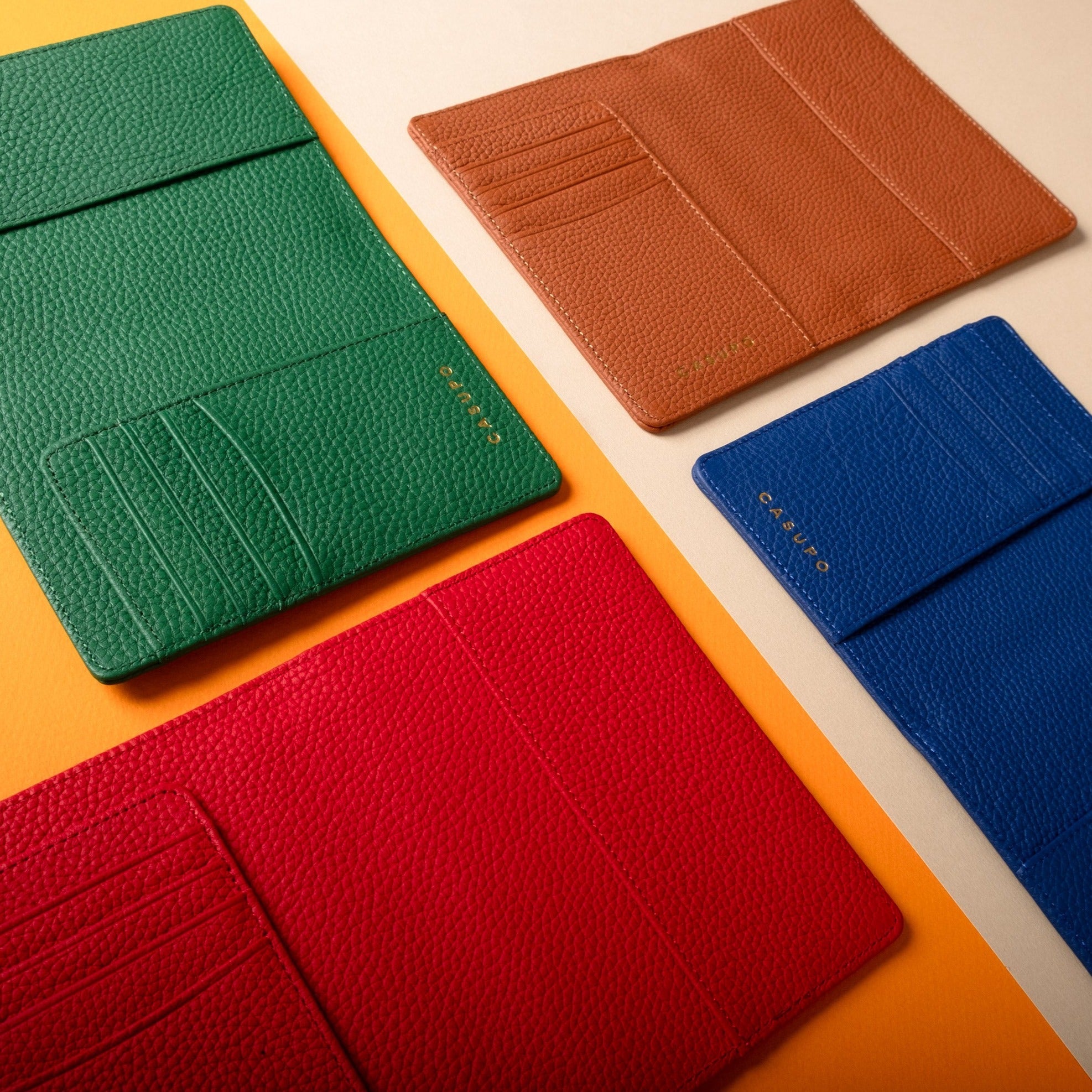 Colorful leather passport wallets for men