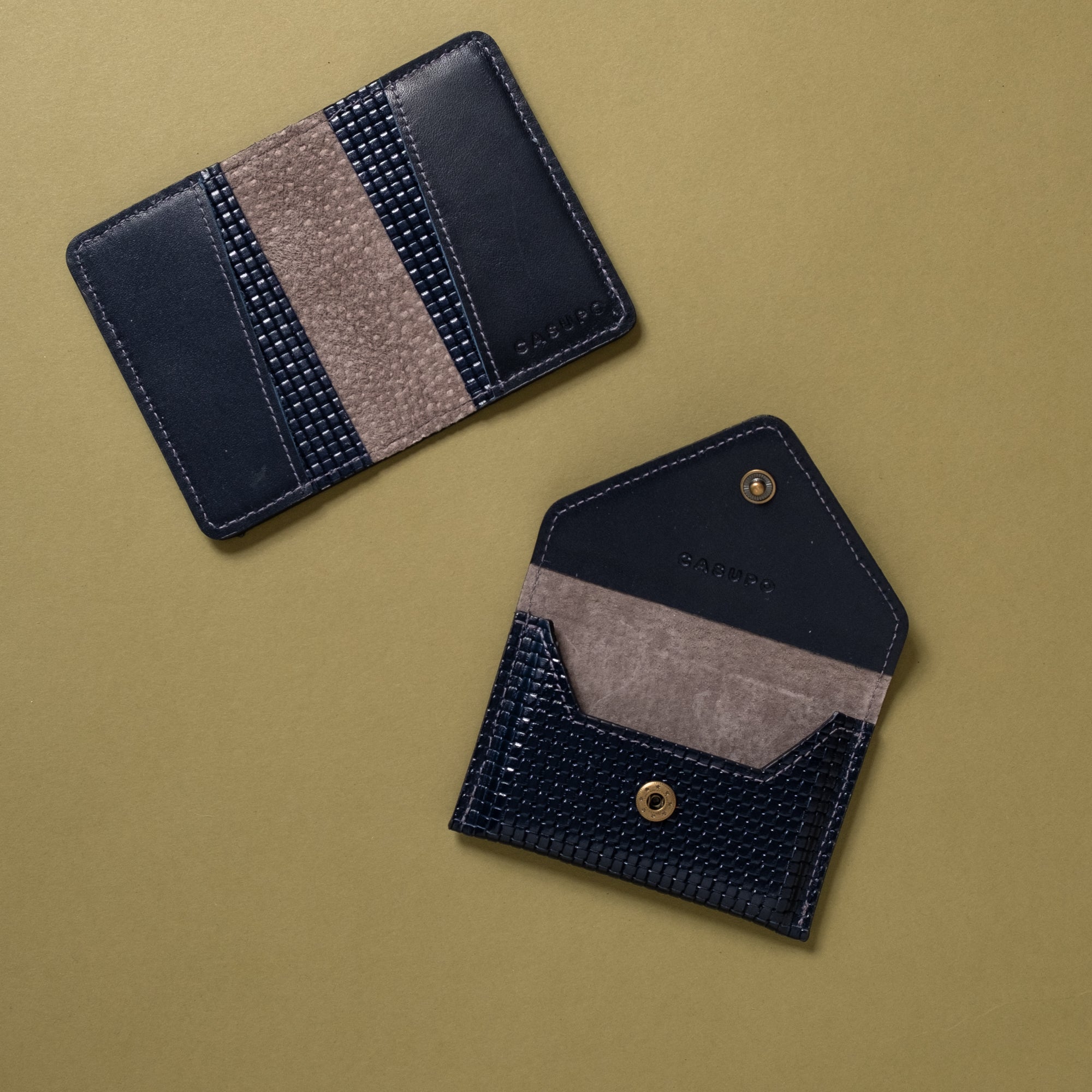 navy blue leather envelope wallet for women and bifold wallet 