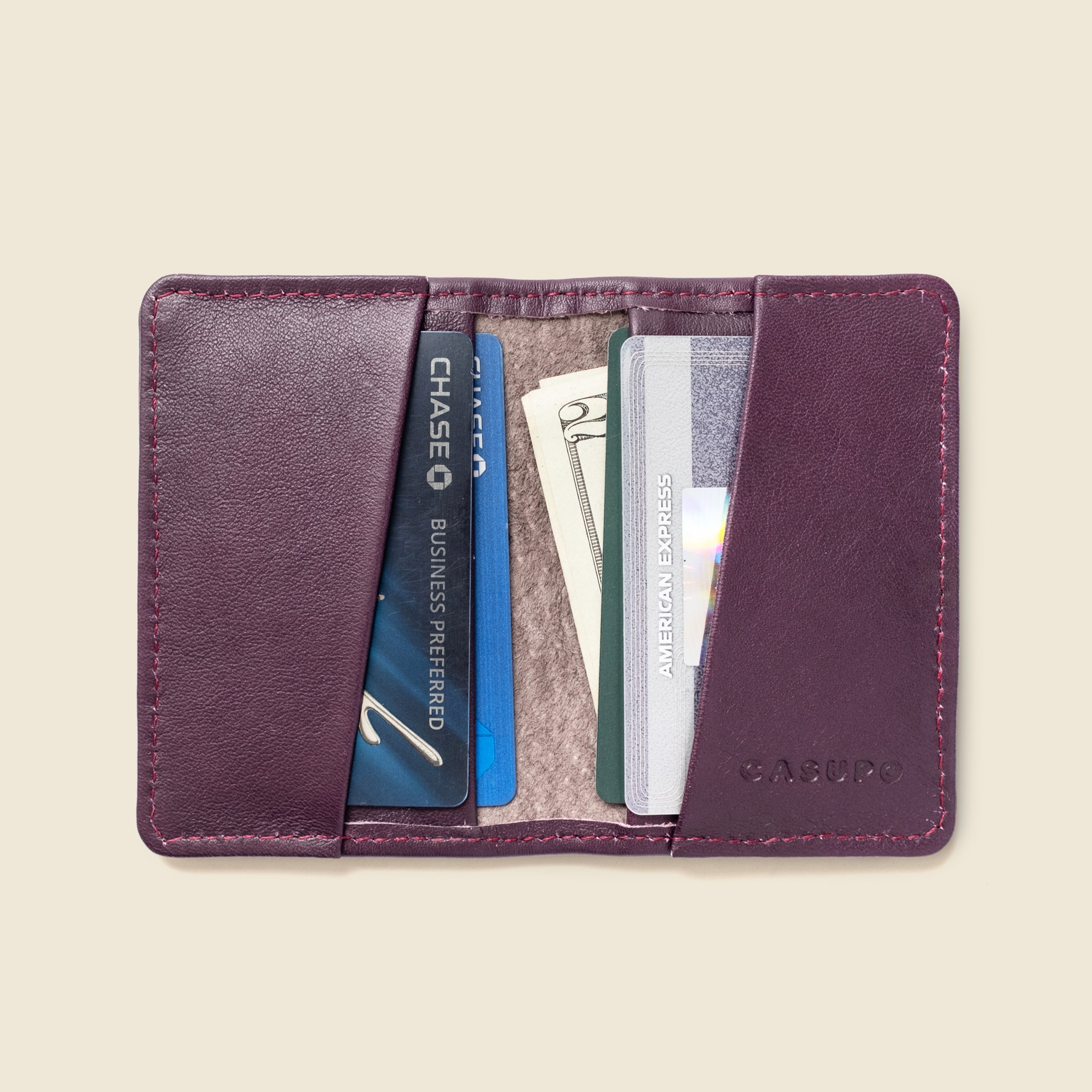 Compact Bifold with RFID protection - Plum