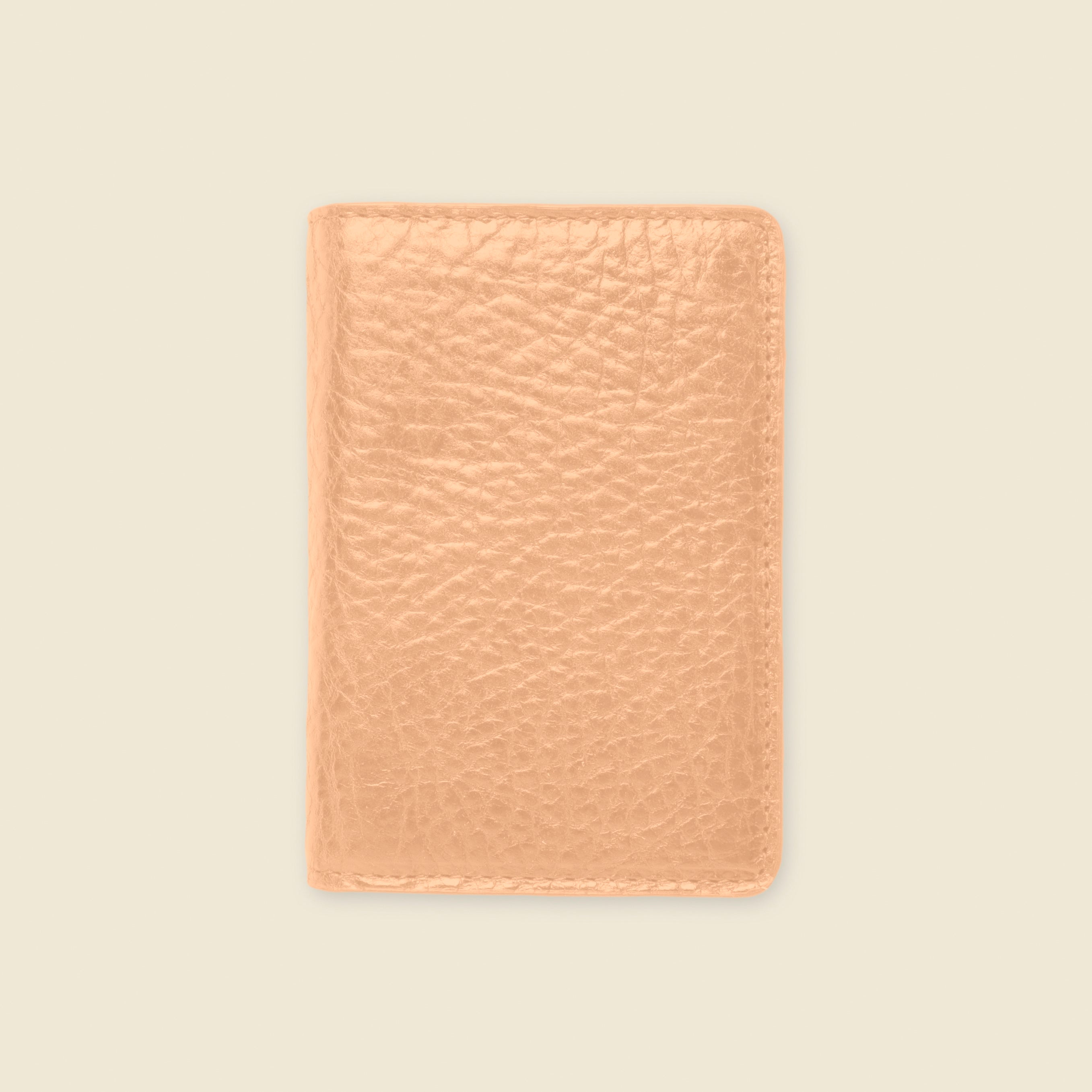 Beige leather bifold wallet for private label and corporate gifts