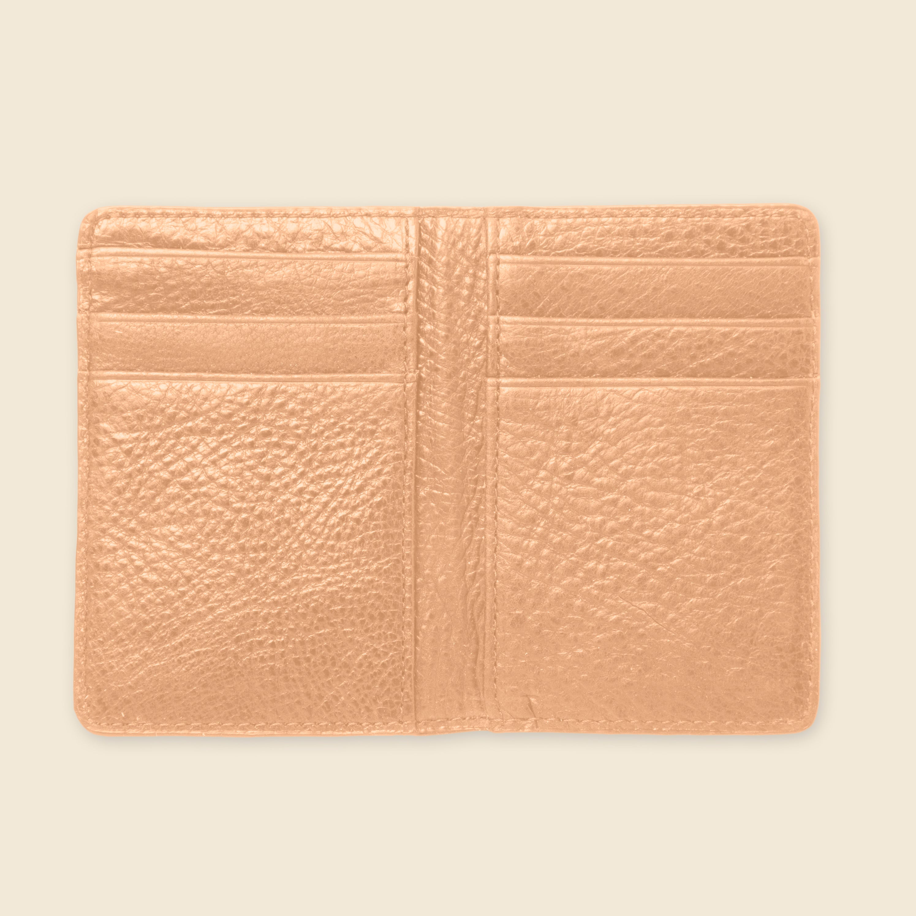 beige leather bifold - White label wallet for corporate gifts