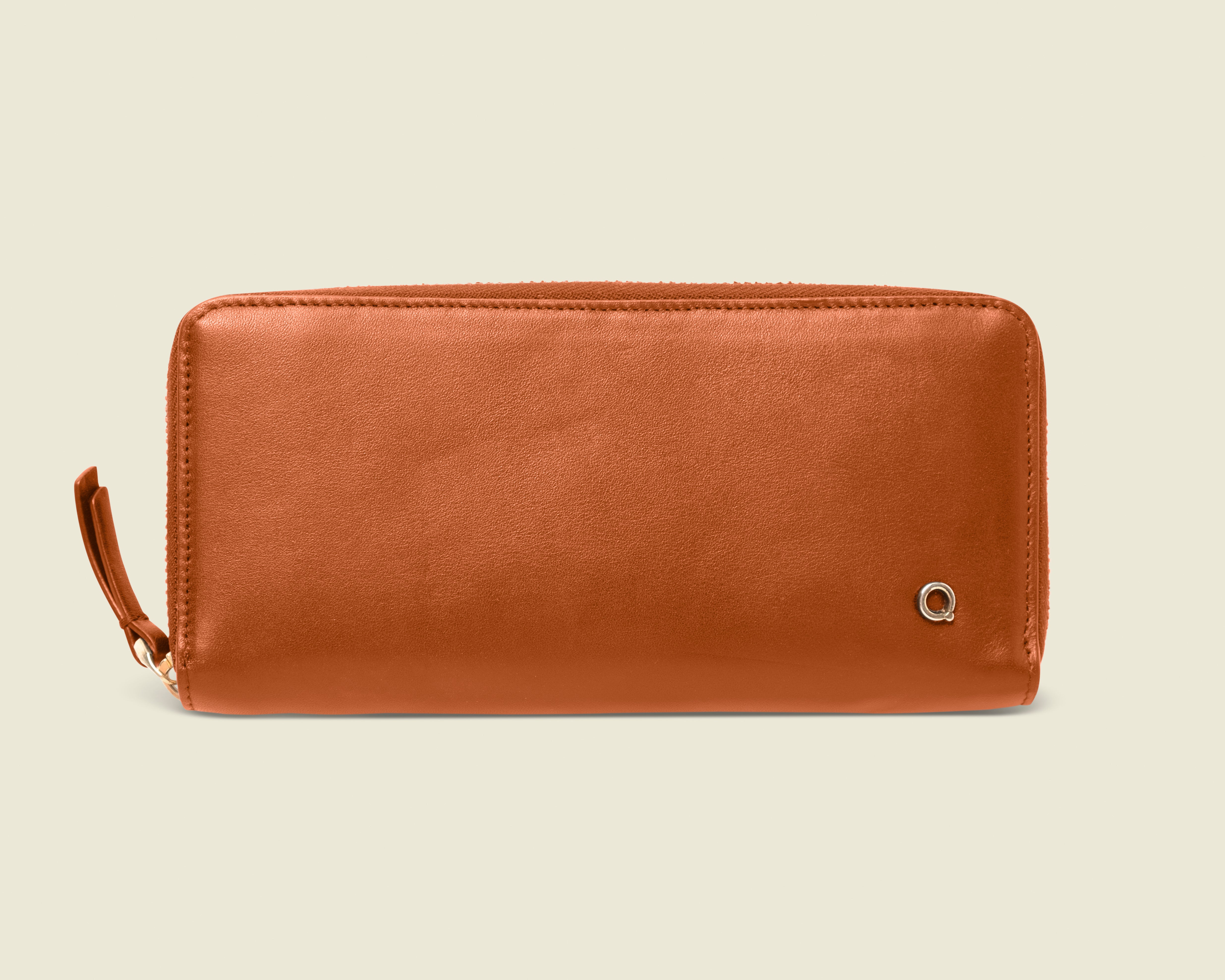 Tan long leather wallet for women - corporate gifts and private label