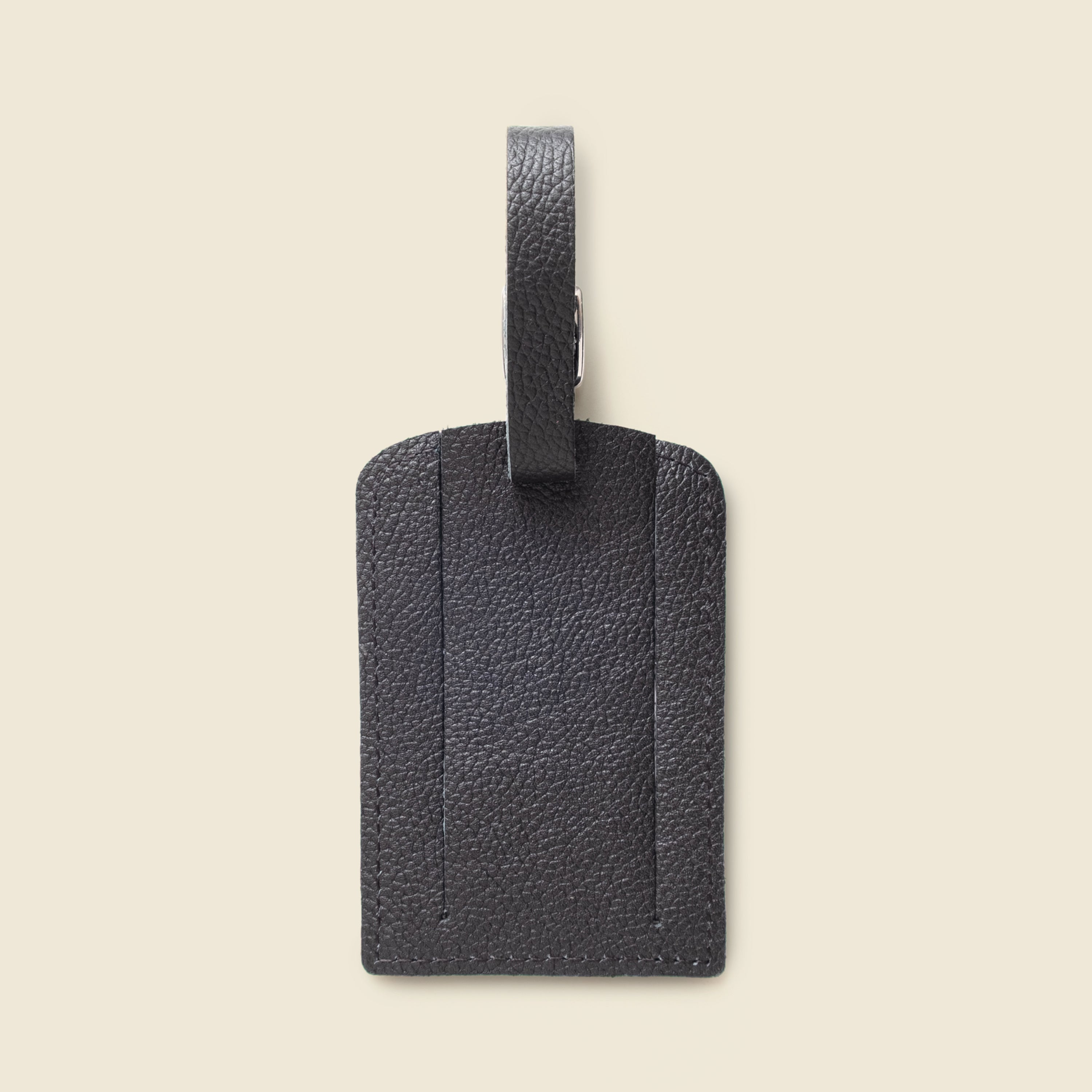 Leather Luggage Tag - Black