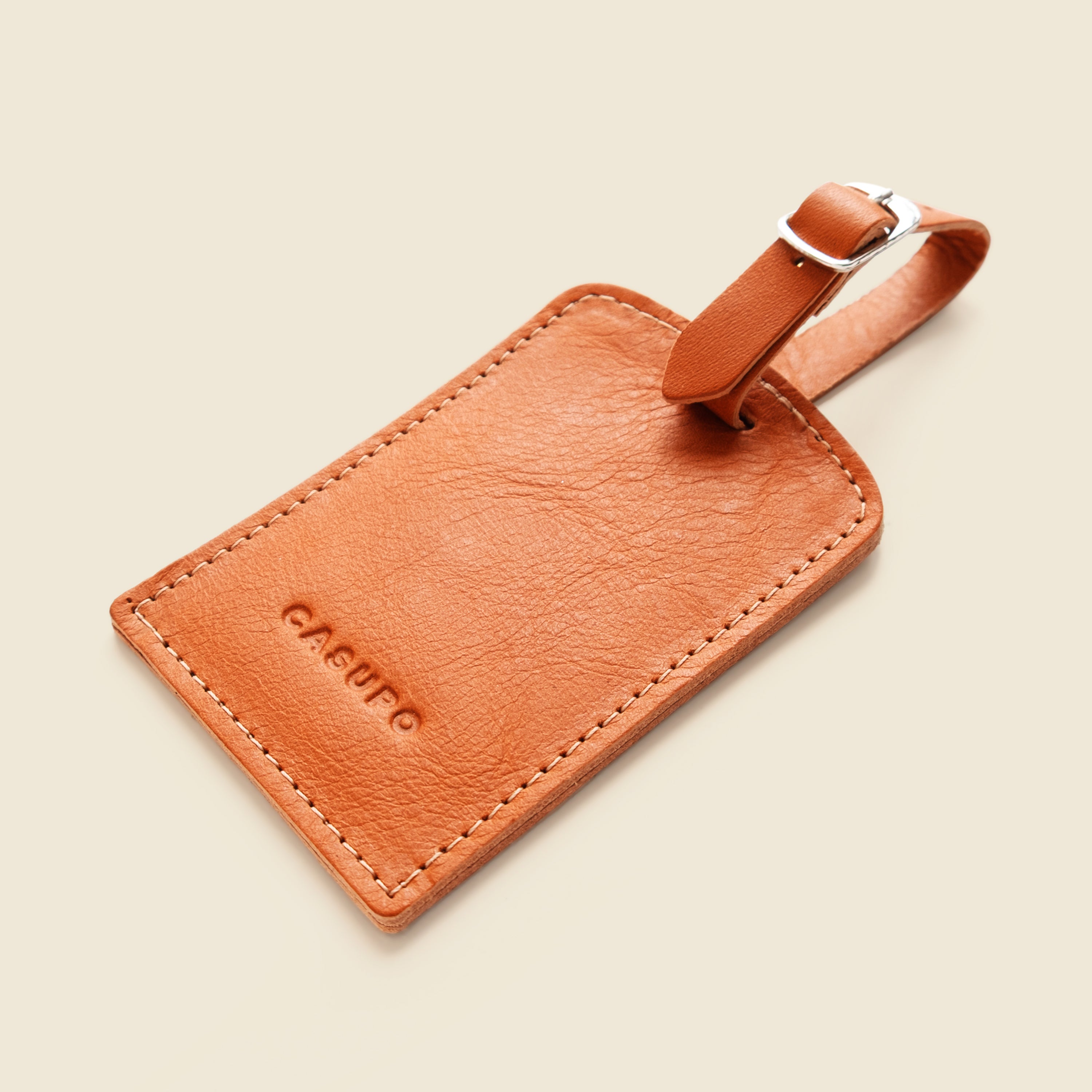 Leather Luggage Tag - Natural