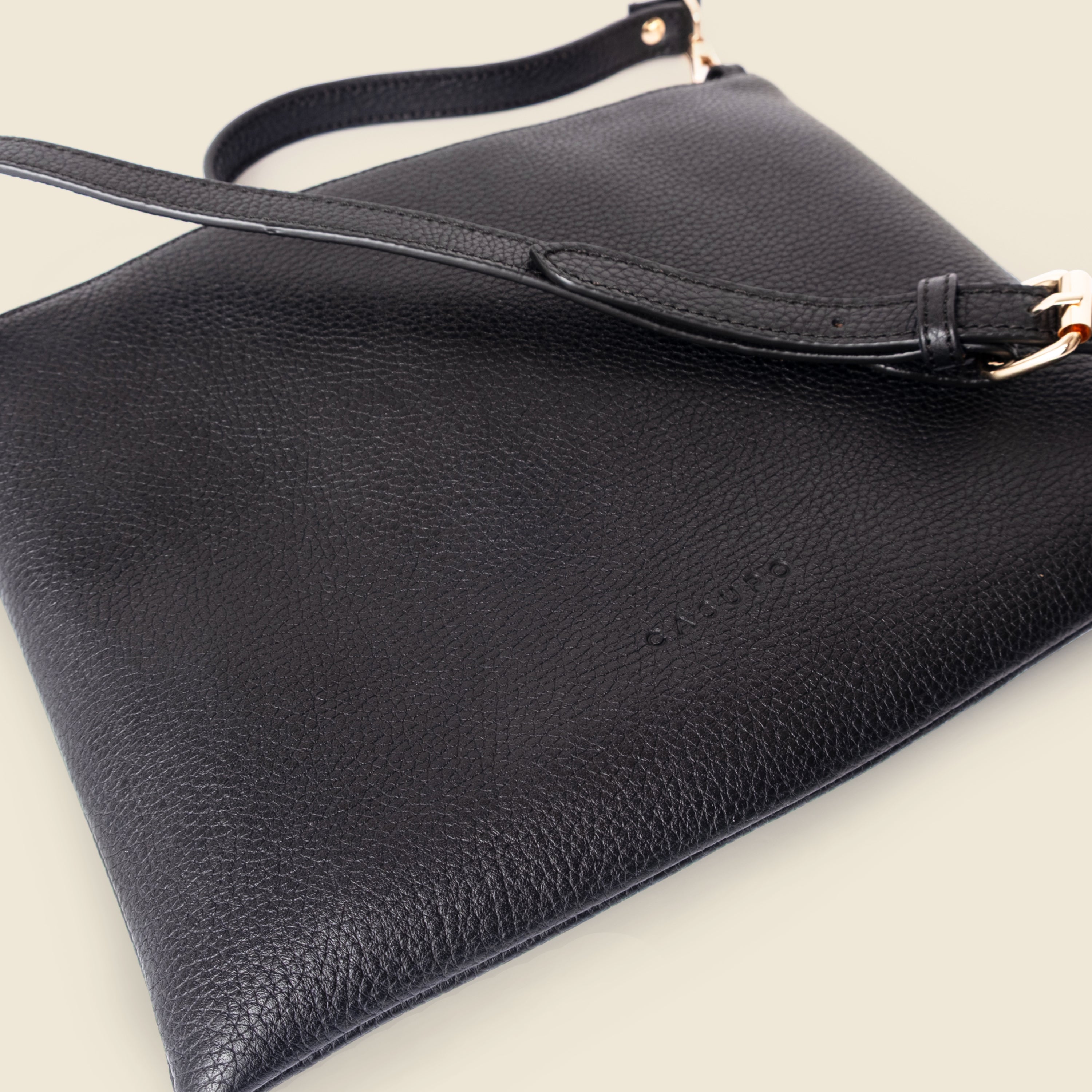 Leather Crossbody Bag - Black