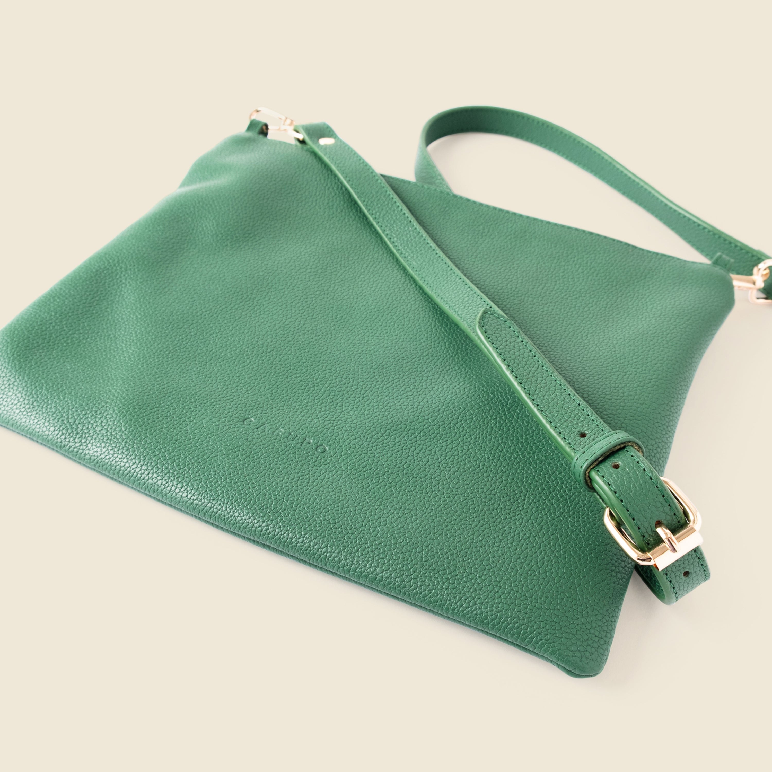 Leather Crossbody Bag - Green