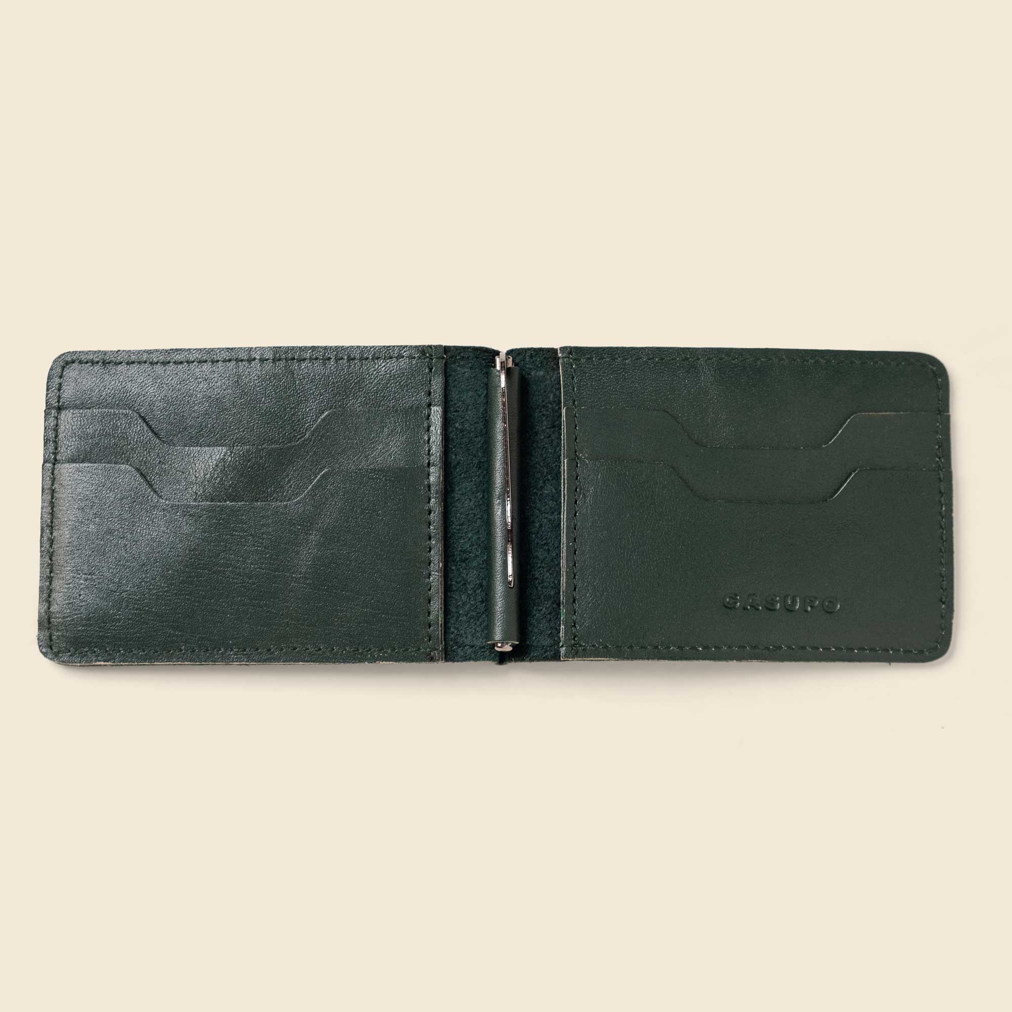 Bifold Money Clip Wallet - Forest Green