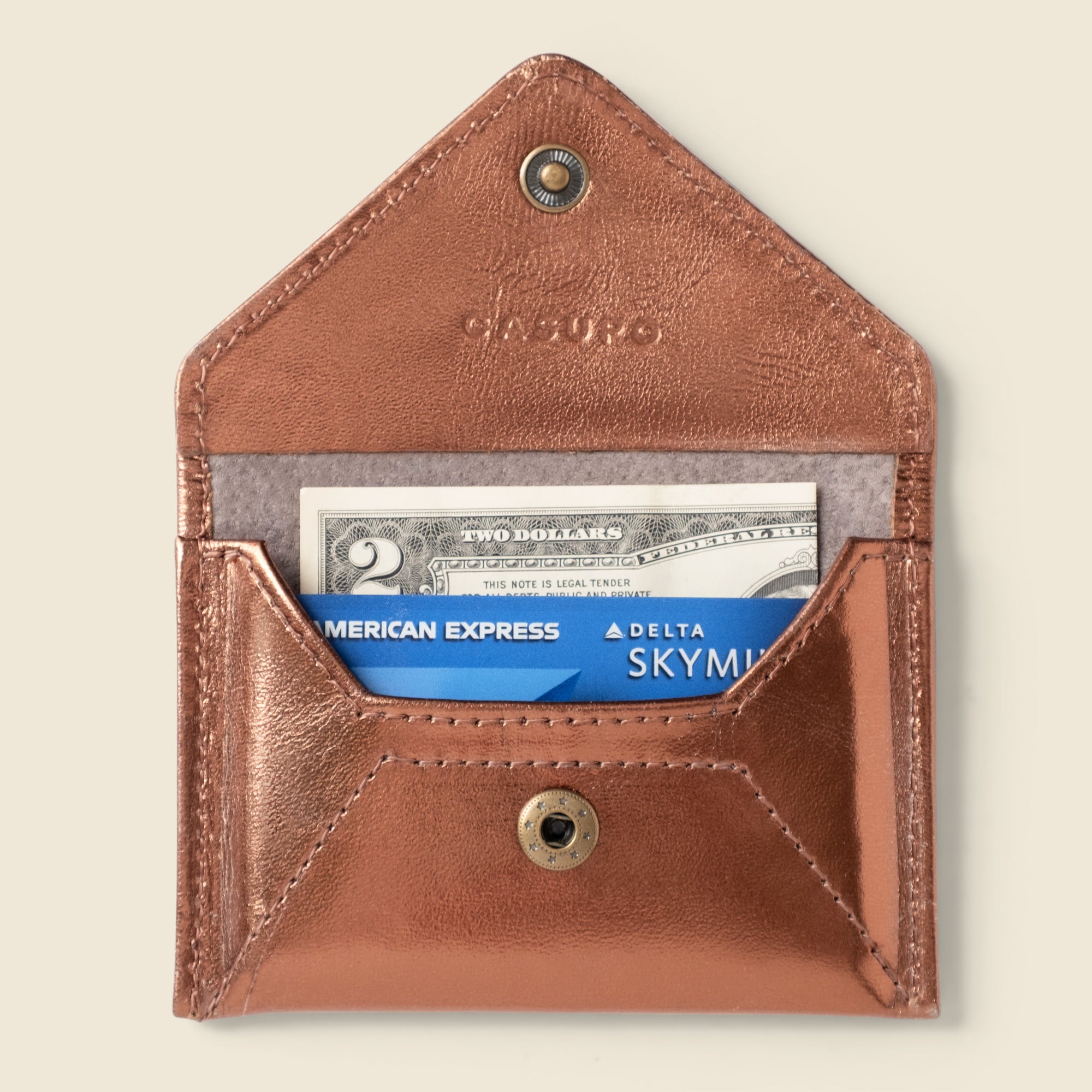 Mini Envelope Wallet With RFID protection - Bronze