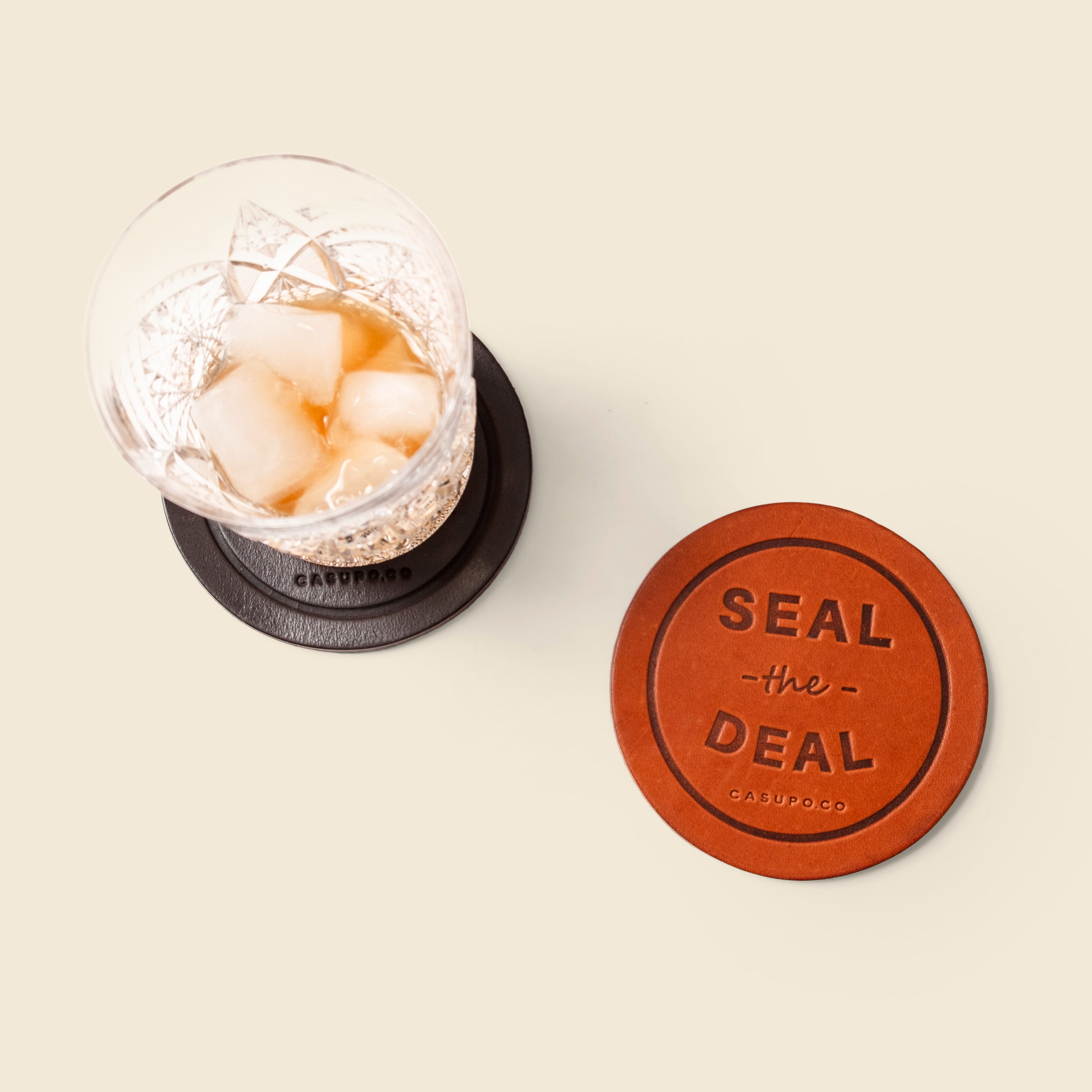 Premium Leather Coasters | Custom Corporate Gift - 100 Unit Minimum