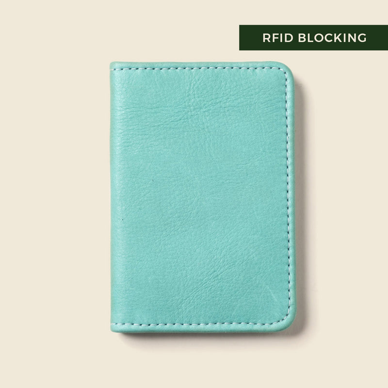 Pastel blue leather cardholder wallet for men
