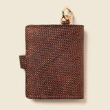 Gold leather wallet with ring for keys 
