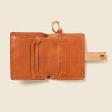 Tan leather wallet with ring for keys 