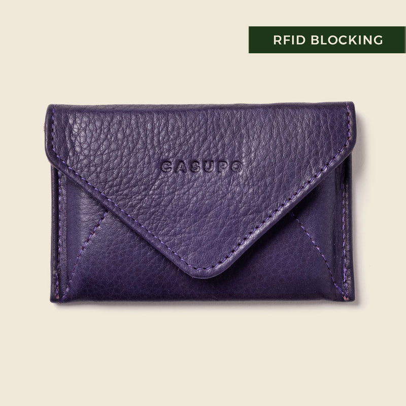 Mini Envelope Wallet With RFID protection - Eggplant