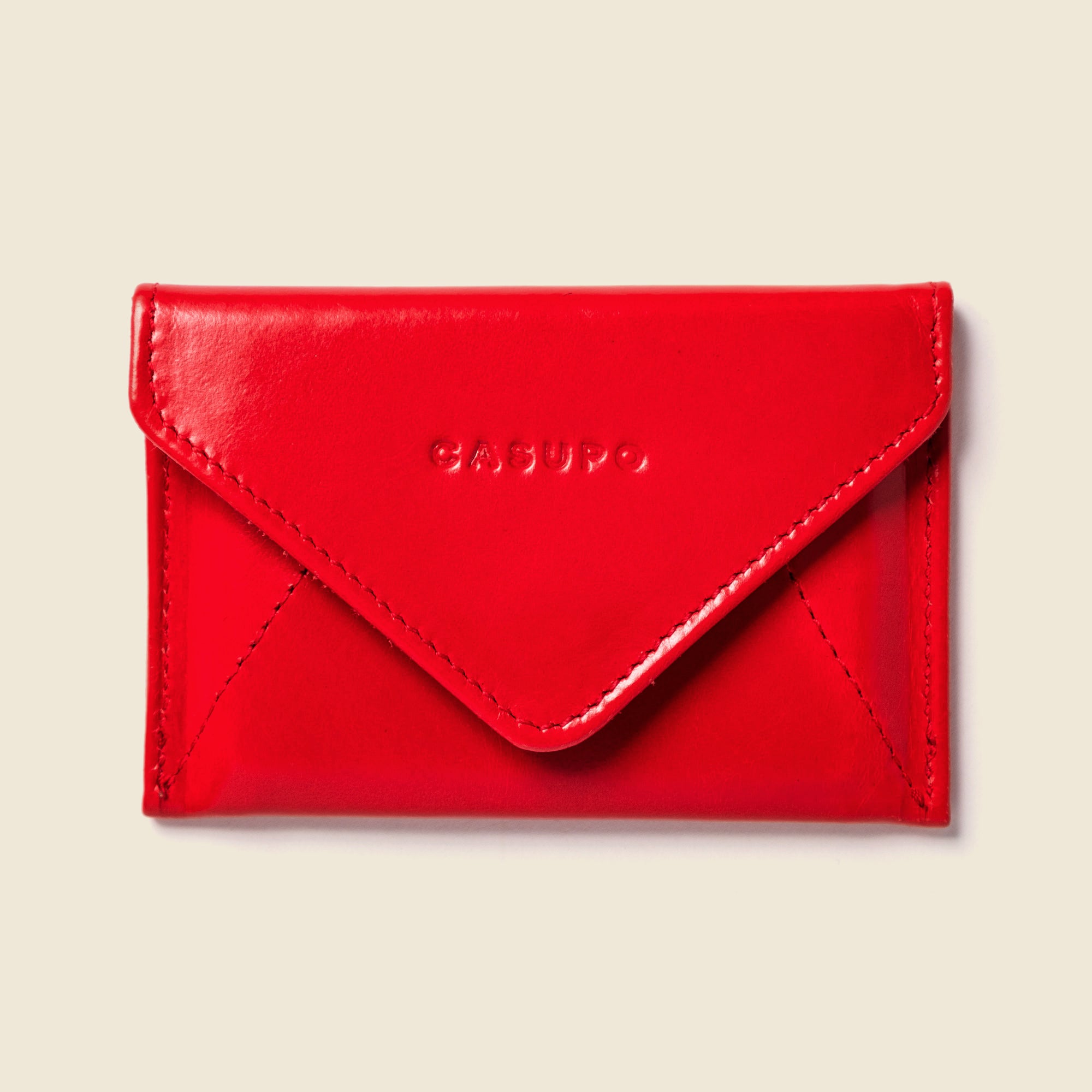 Red leather wallet for abundance