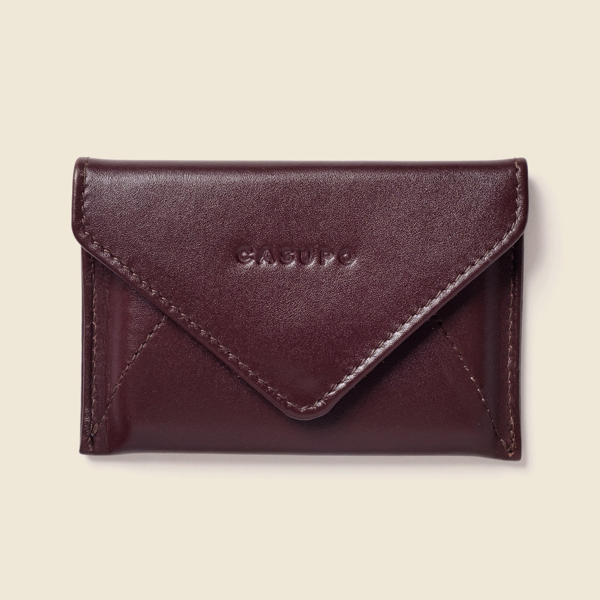 Wine leather wallet for women