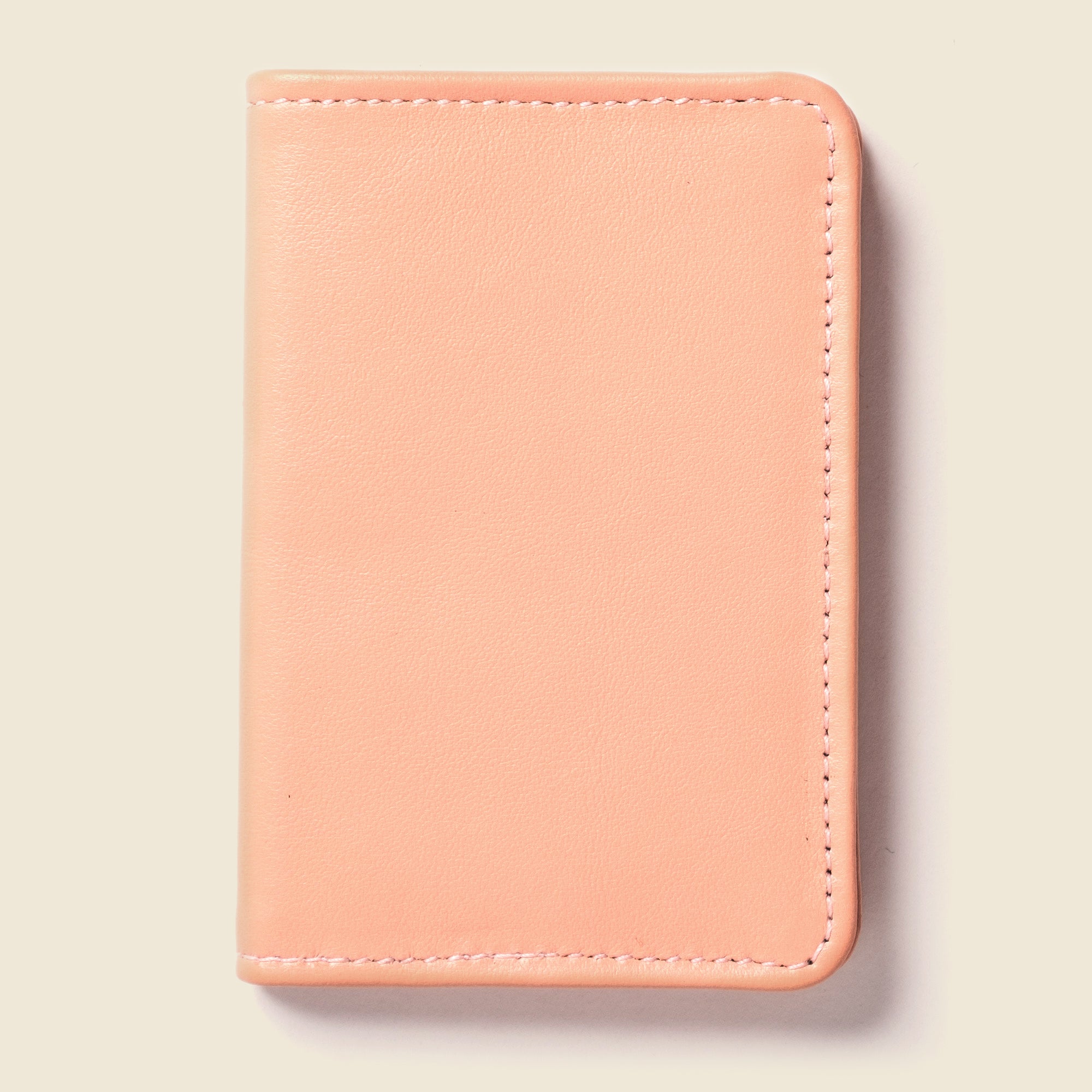 Pastel pink leather bifold wallet for women
