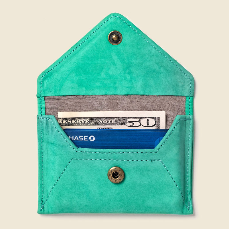Mini Envelope Wallet With RFID protection - Mint
