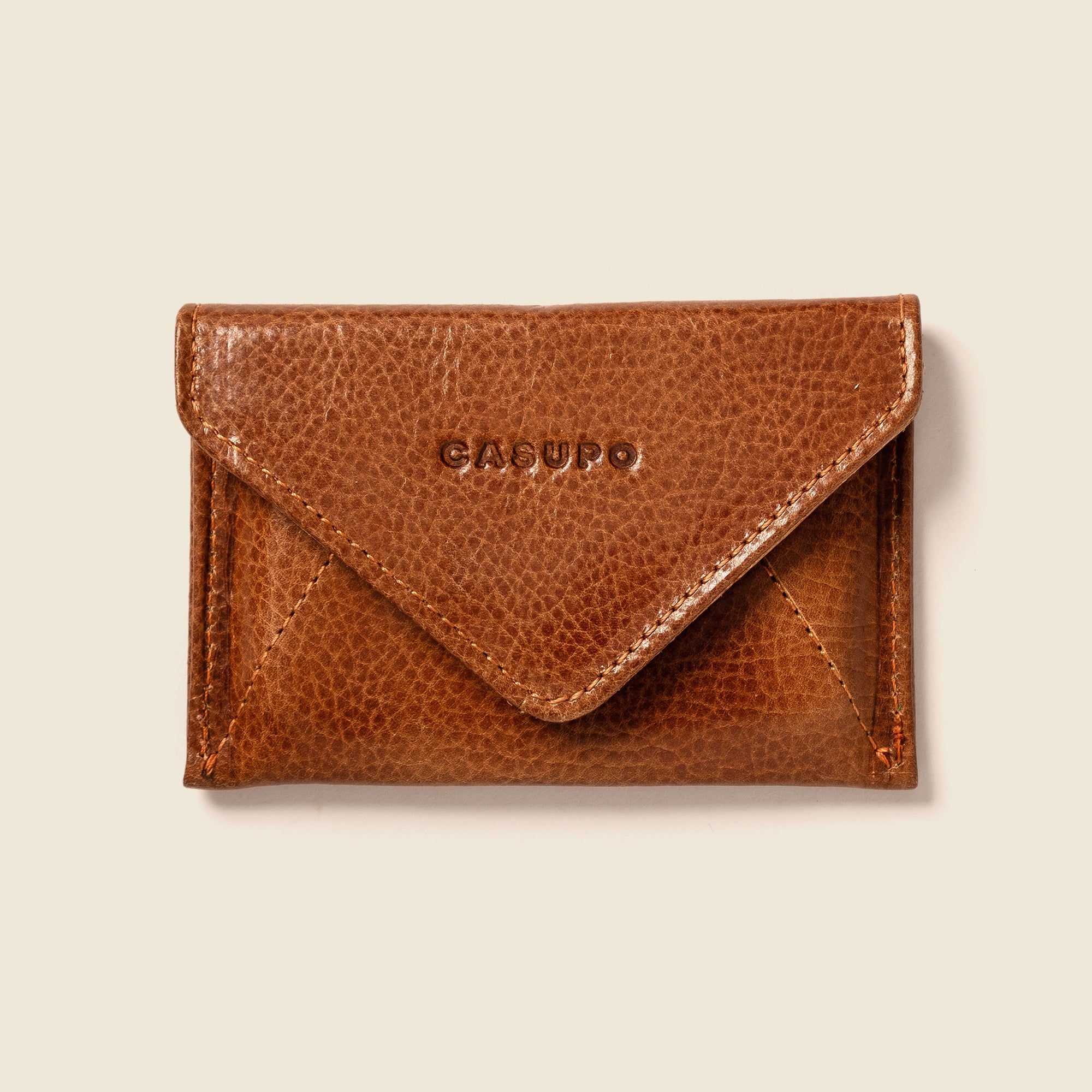 premium brown leather envelope wallet for women 