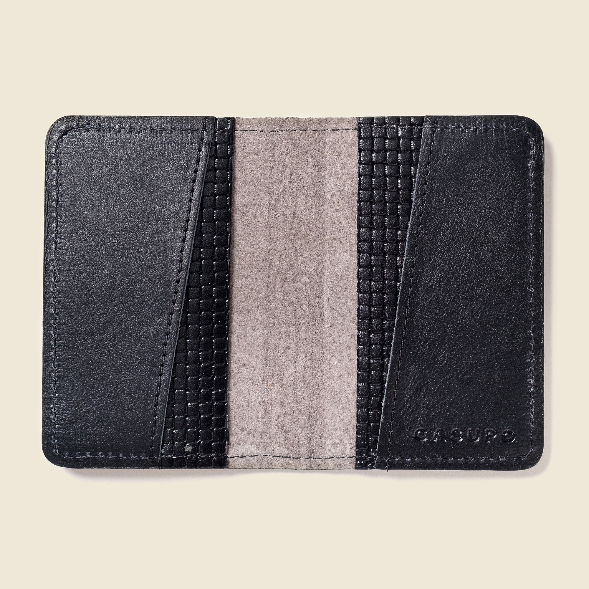 Black leather bifold wallet for dads