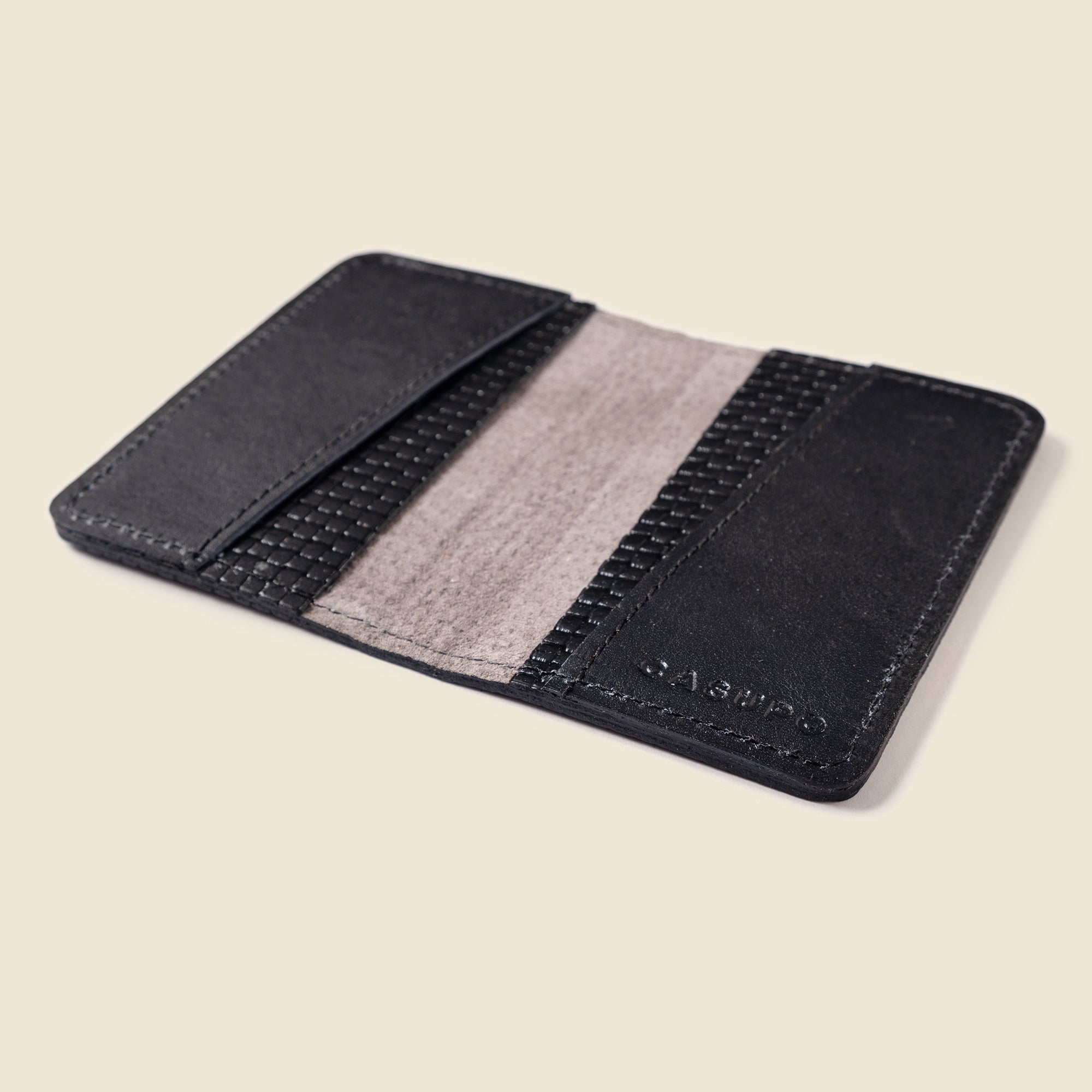 Black leather bifold wallet for father's day